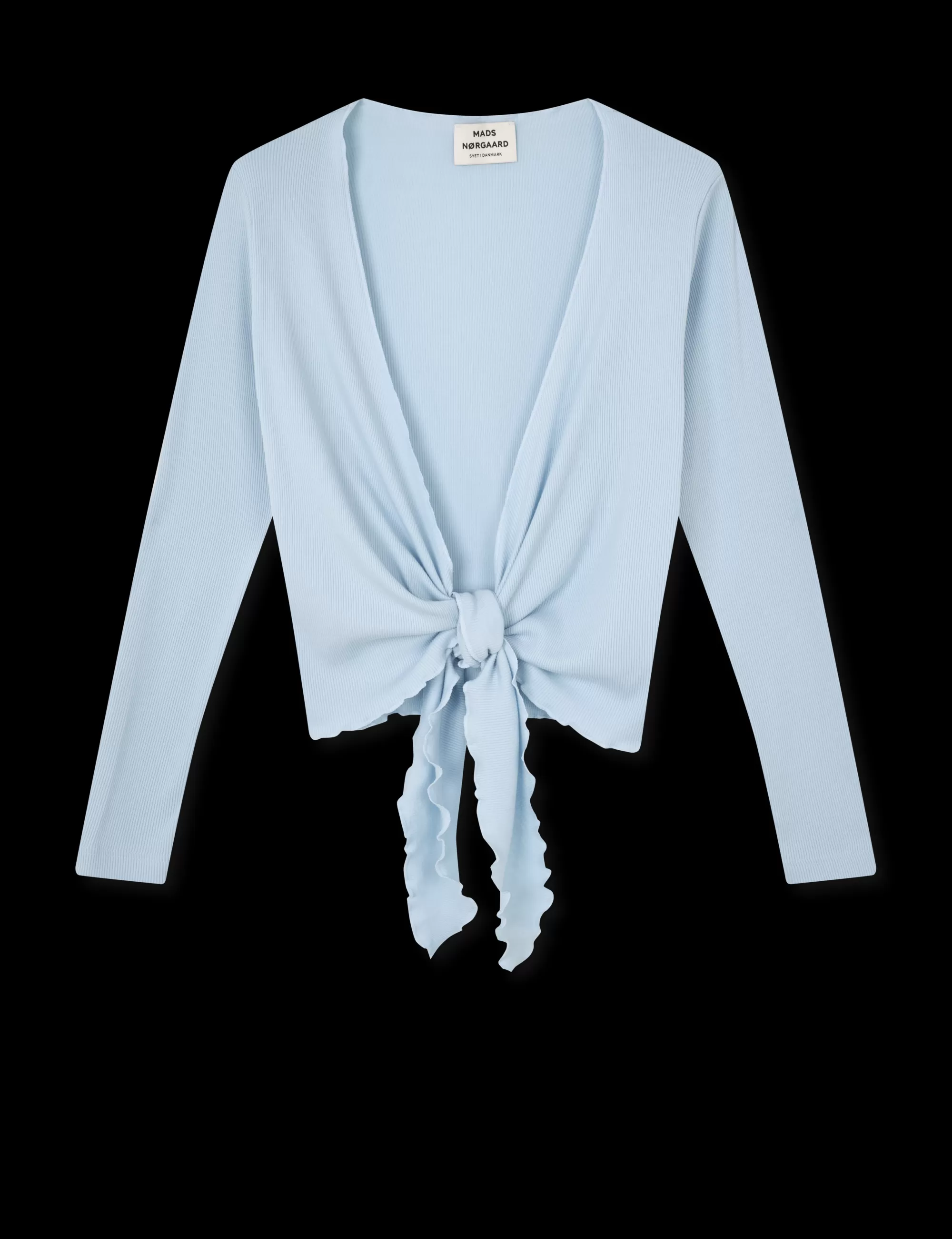 MADS NØRGAARD NPS Wrap Top Solid Colour Light Blue Clearance