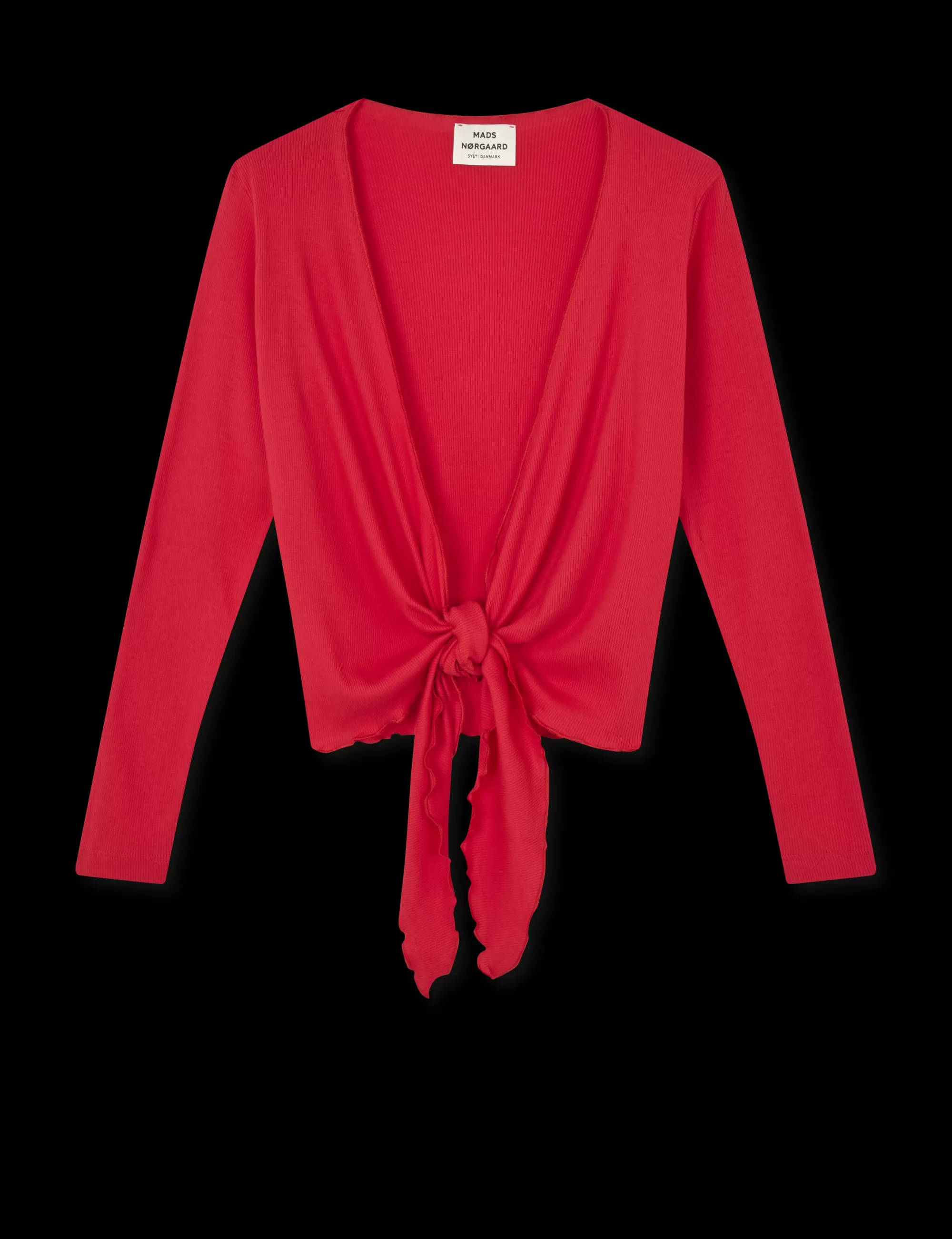 MADS NØRGAARD NPS Wrap Top Solid Colour Red New