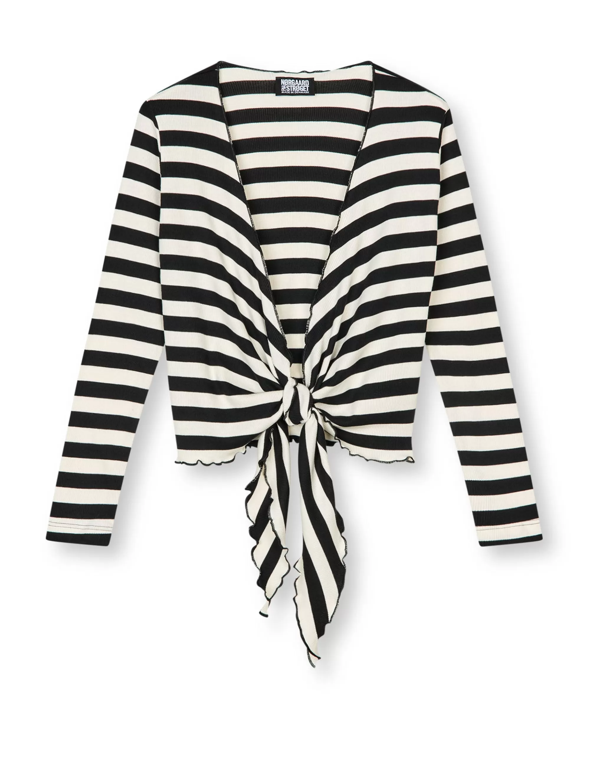 MADS NØRGAARD NPS Wrap Top Stripe Black/Ecru Store