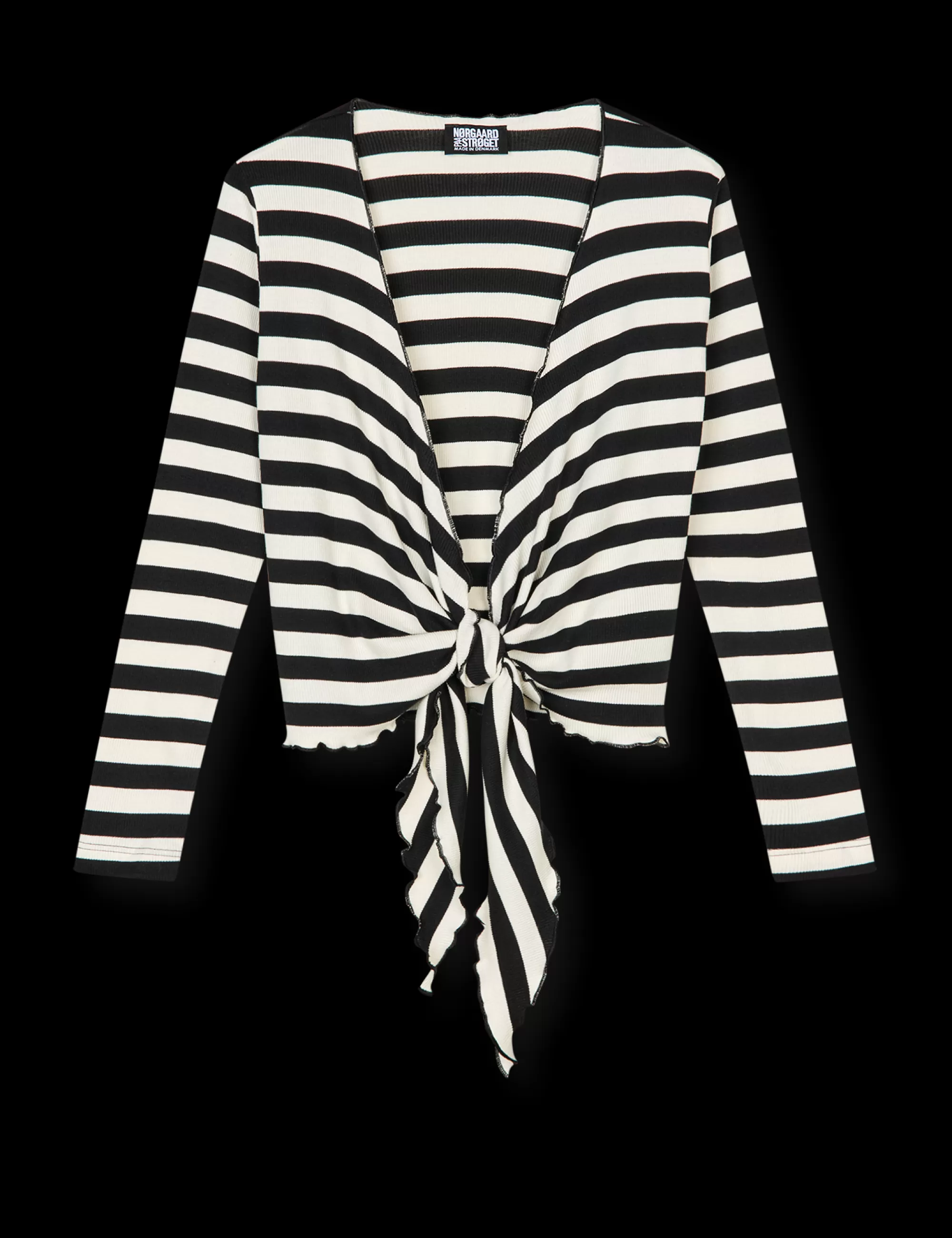 MADS NØRGAARD NPS Wrap Top Stripe Black/Ecru Store