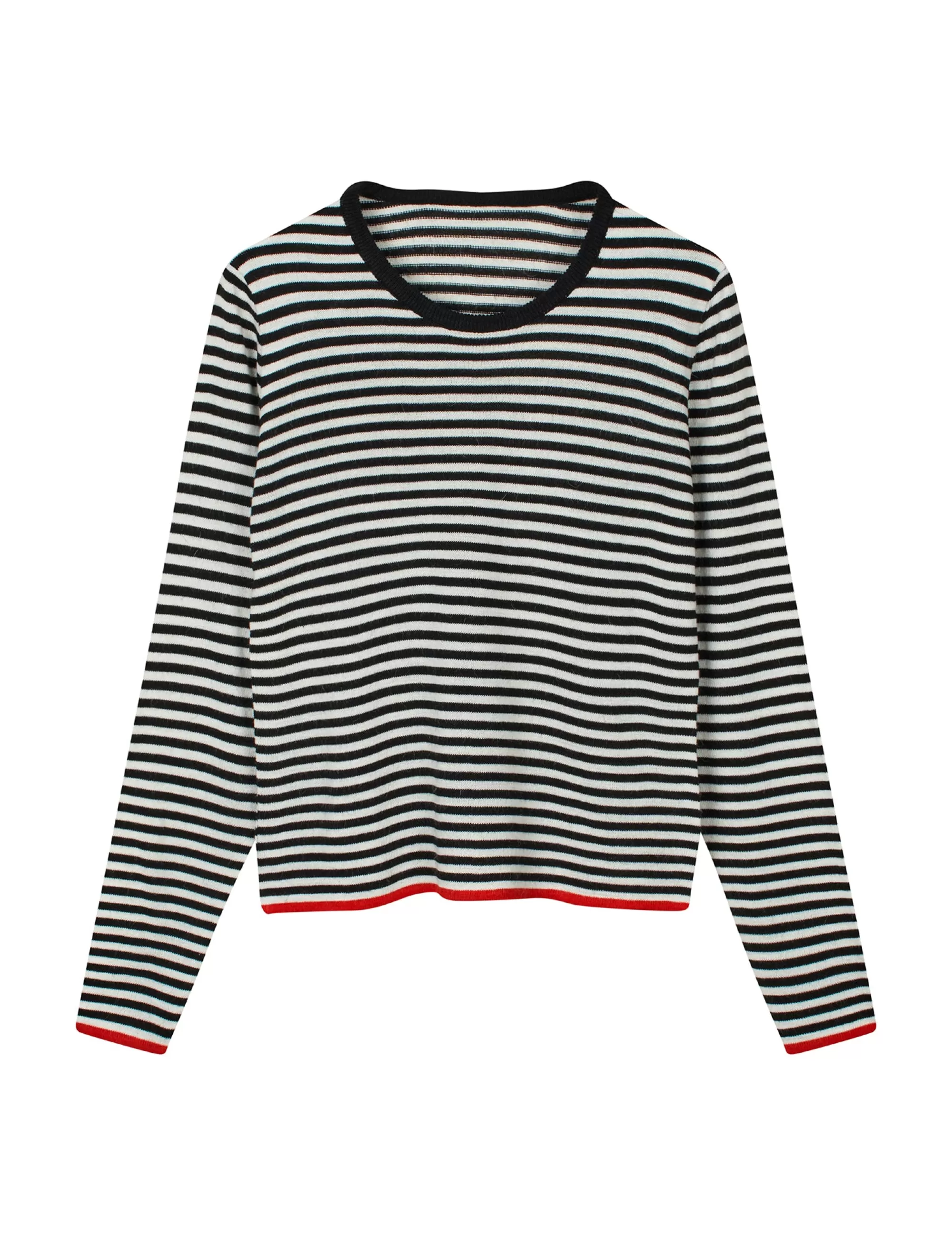 MADS NØRGAARD One Stripe Ellis Knit Black/Ecru Best