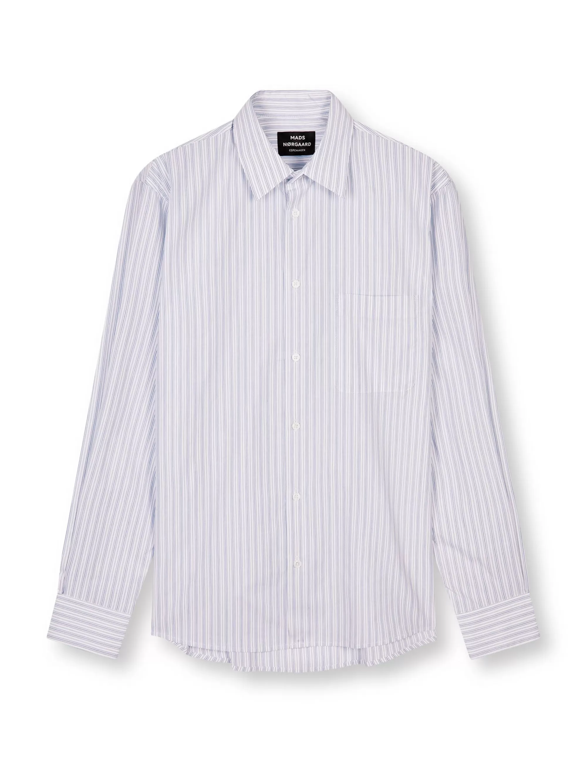 MADS NØRGAARD Organic Cotton Poplin Sune Shirt Deep Well/White Sale