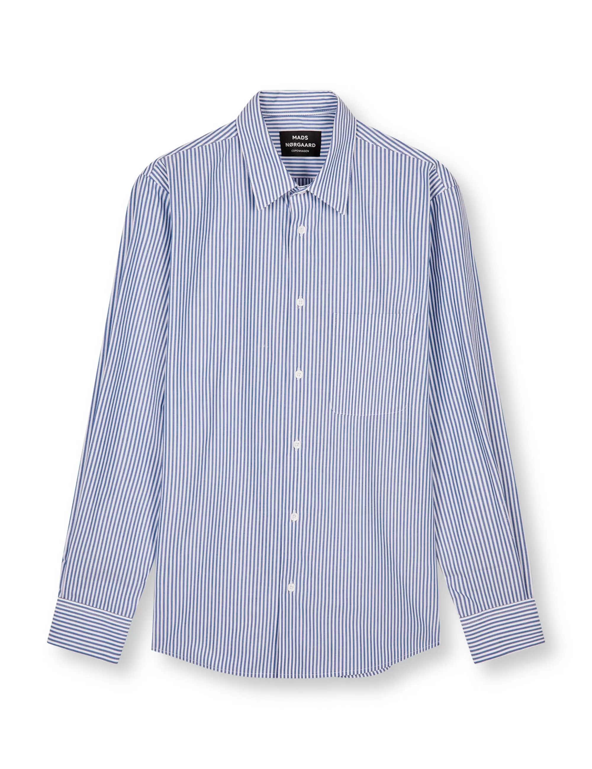 MADS NØRGAARD Organic Cotton Poplin Sune Shirt Triple Stripe Hot