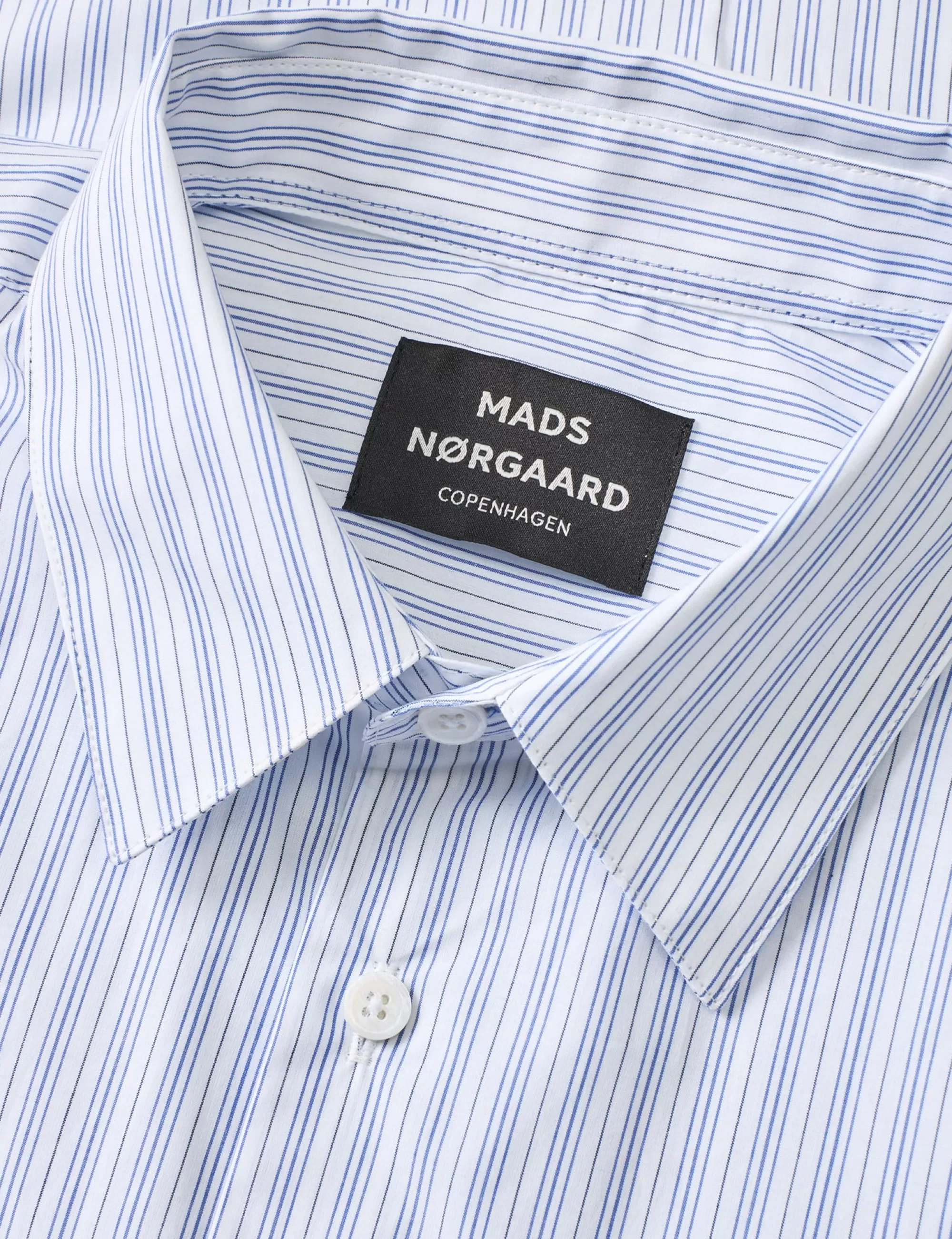 MADS NØRGAARD Organic Cotton Poplin Sune Shirt Deep Well/White Sale