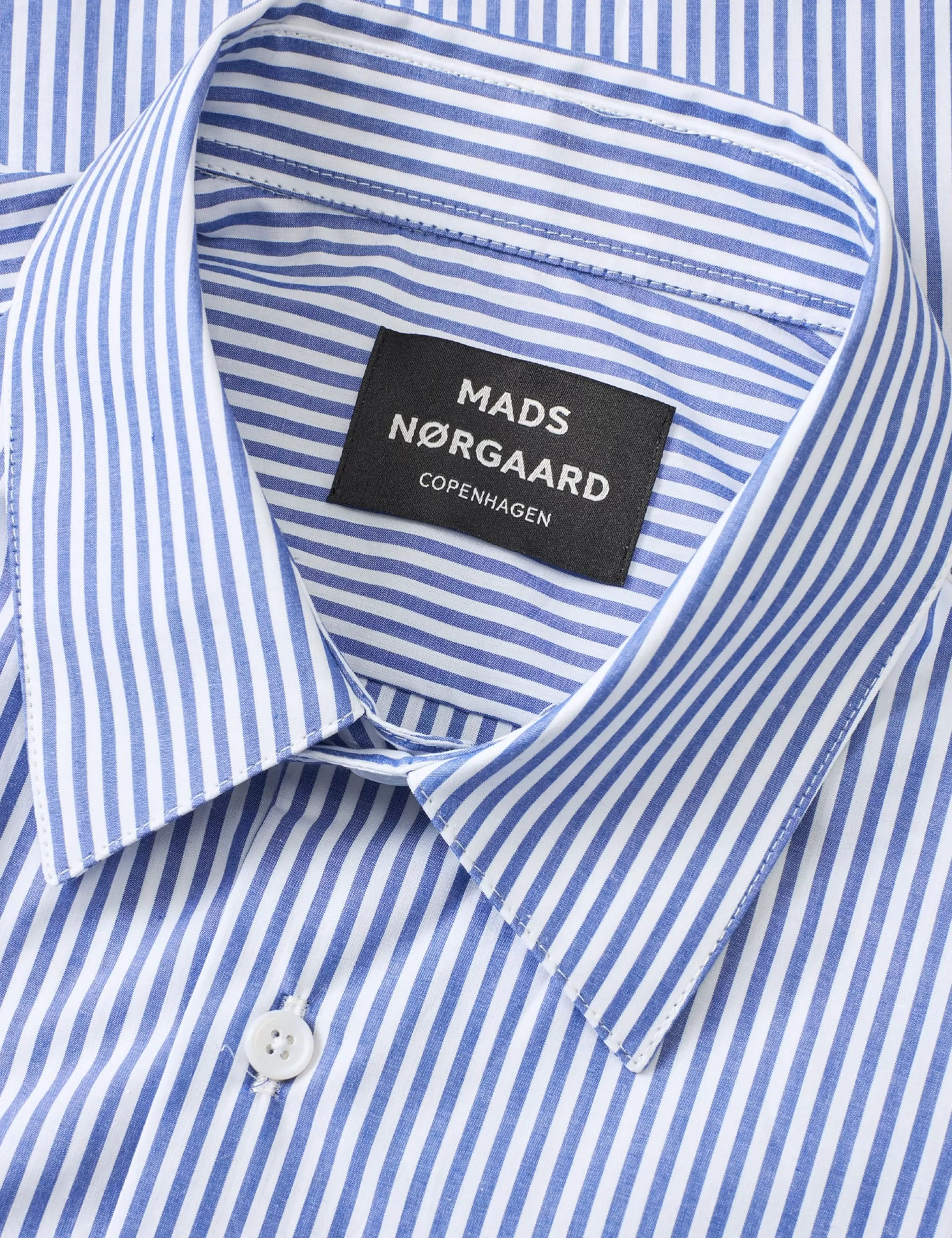 MADS NØRGAARD Organic Cotton Poplin Sune Shirt Triple Stripe Hot