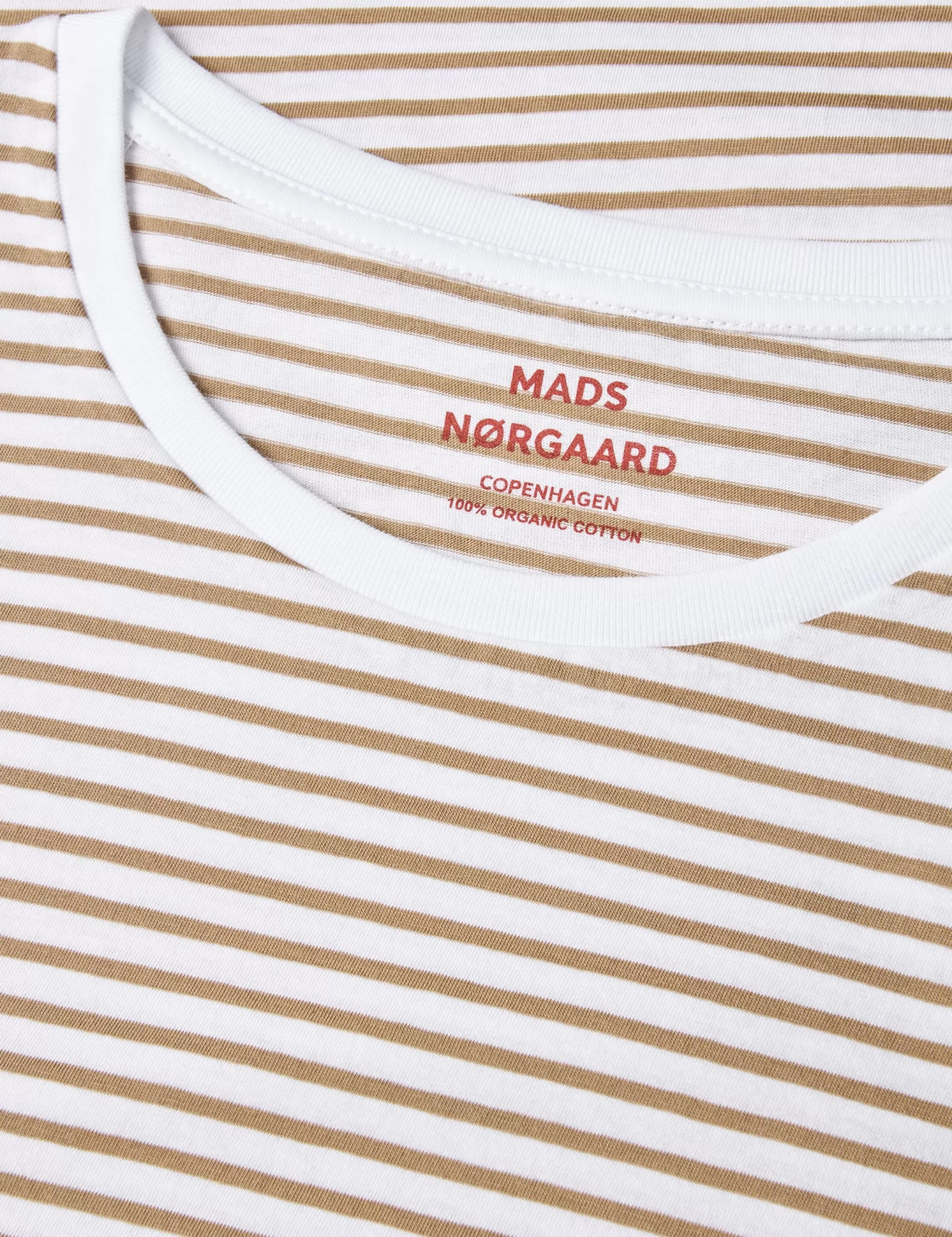 MADS NØRGAARD Organic Jersey Stripe Teasy Tee FAV Brilliant White/Tiger's Eye Flash Sale