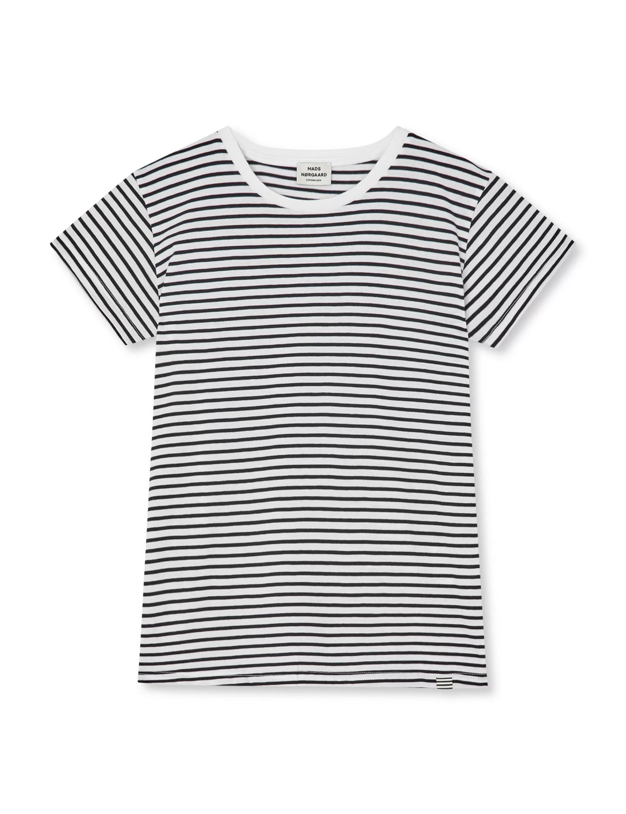 MADS NØRGAARD Organic Jersey Stripe Tuvina Tee FAV White/Black Discount