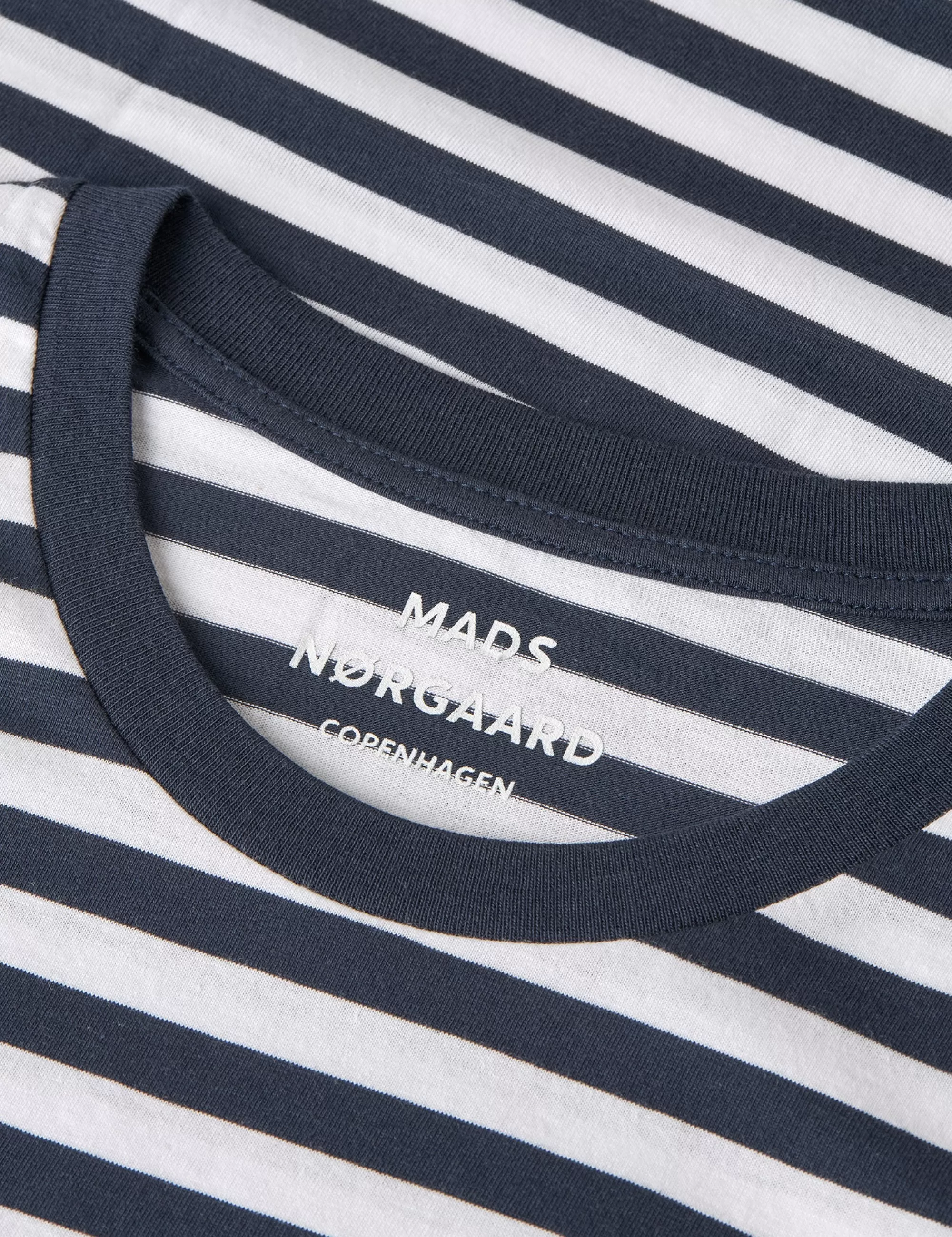 MADS NØRGAARD Organic Midi Thor Tee Navy/White Clearance