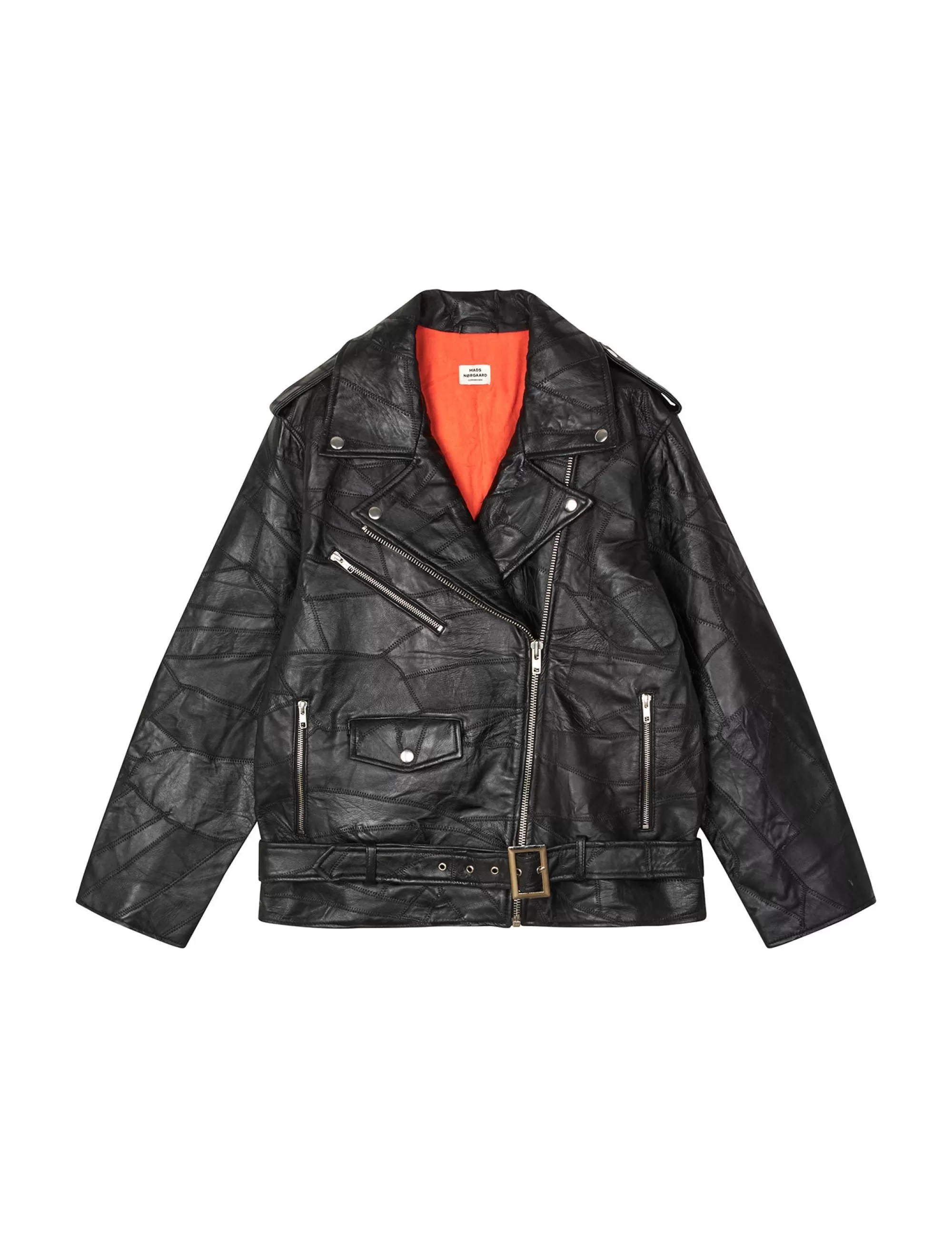 MADS NØRGAARD Patch Leather Berline Jacket Black Sale