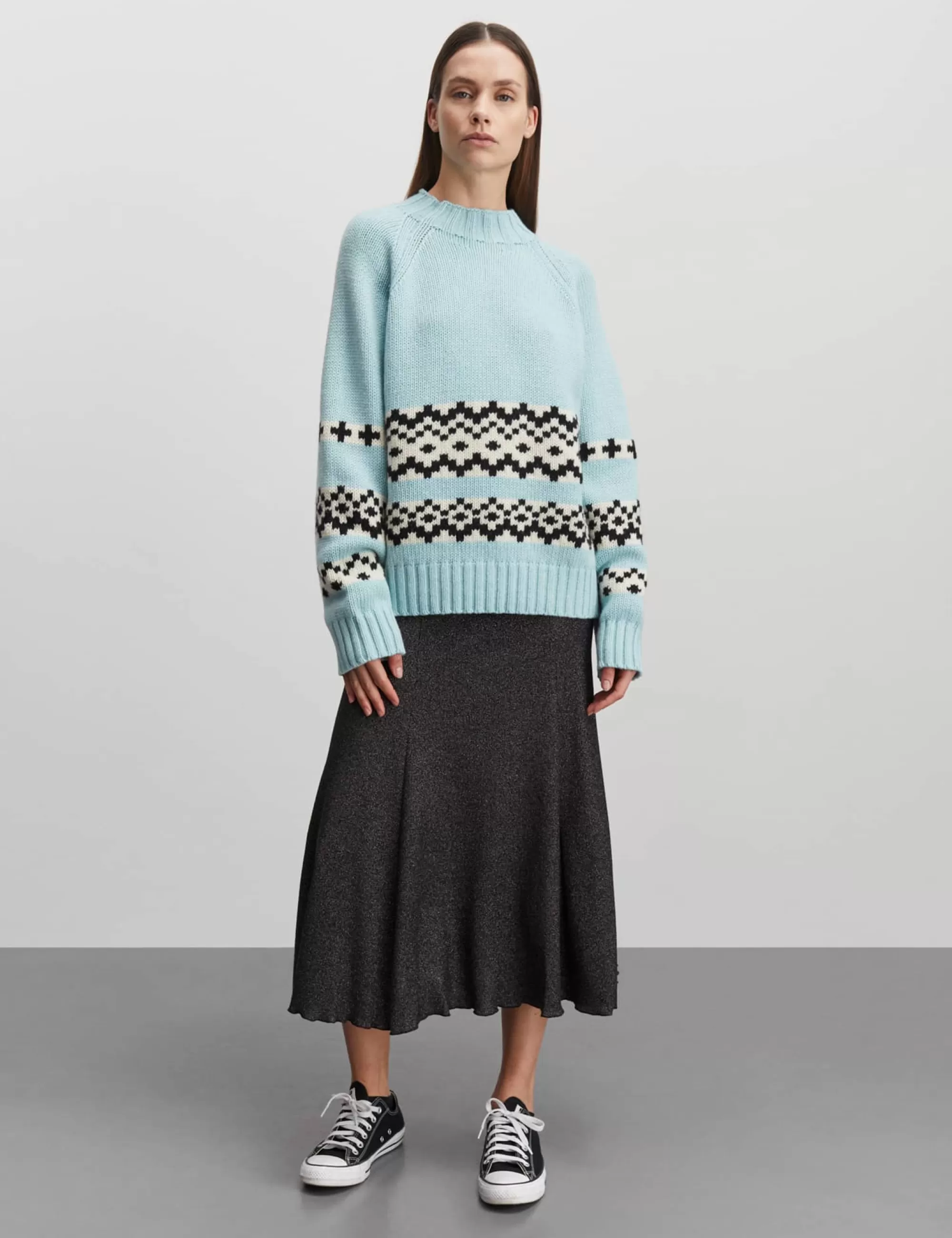 MADS NØRGAARD Recycled Iceland Bjarki Sweater Iced Aqua Cheap