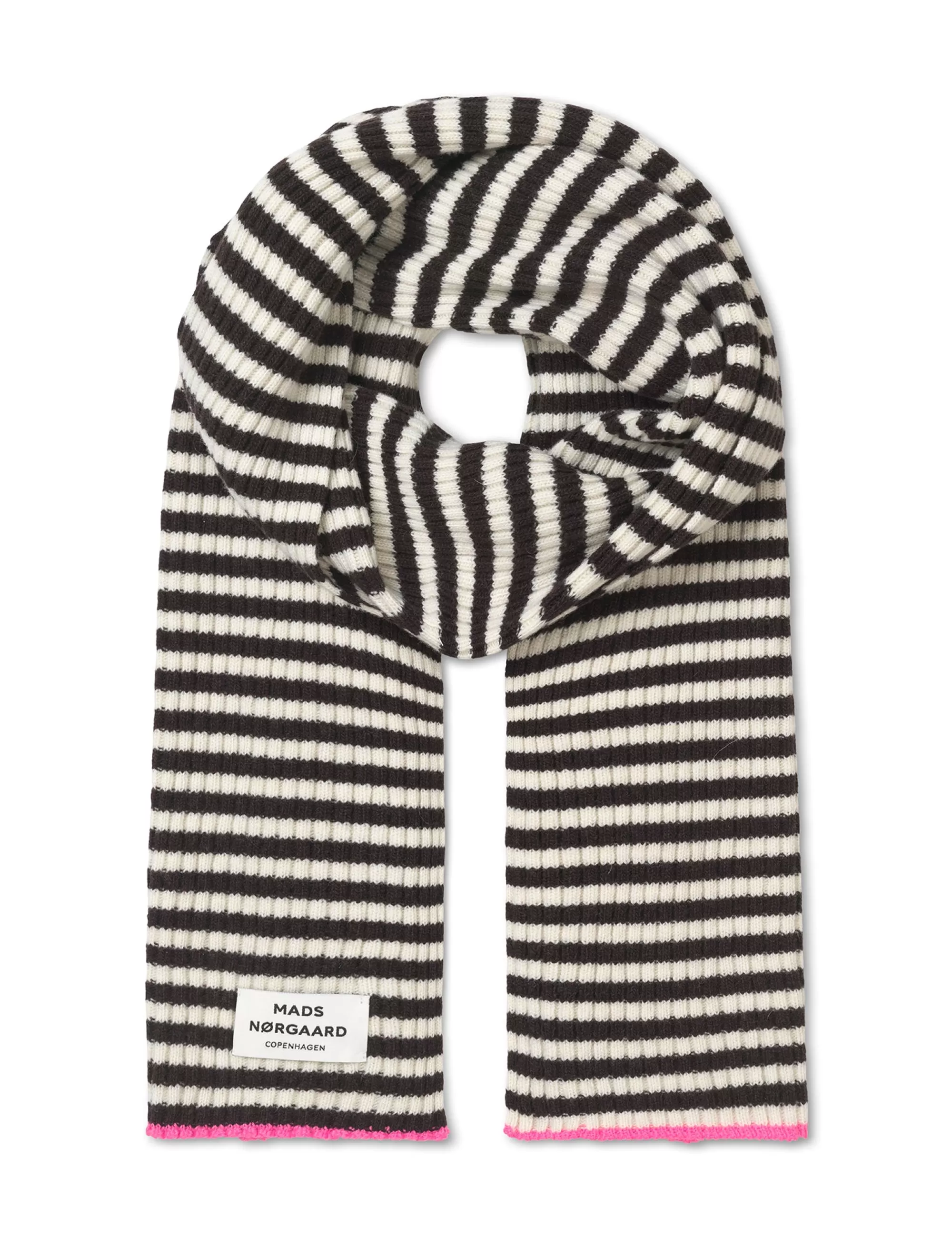 MADS NØRGAARD Recycled Iceland Grafenau Scarf Black Coffee/Winter White Sale