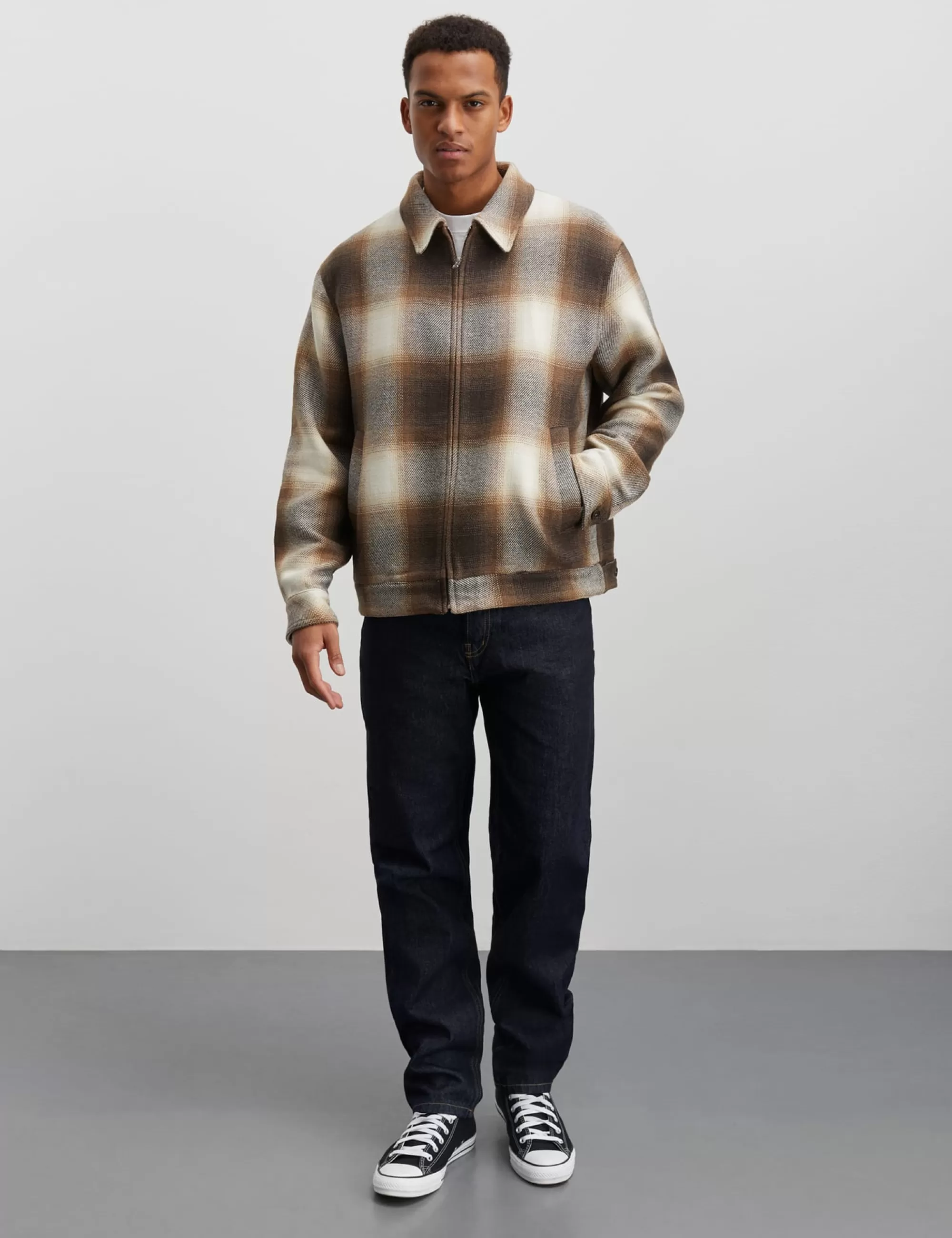 MADS NØRGAARD Shadow Check Norton Jacket Desert Palm Check Fashion