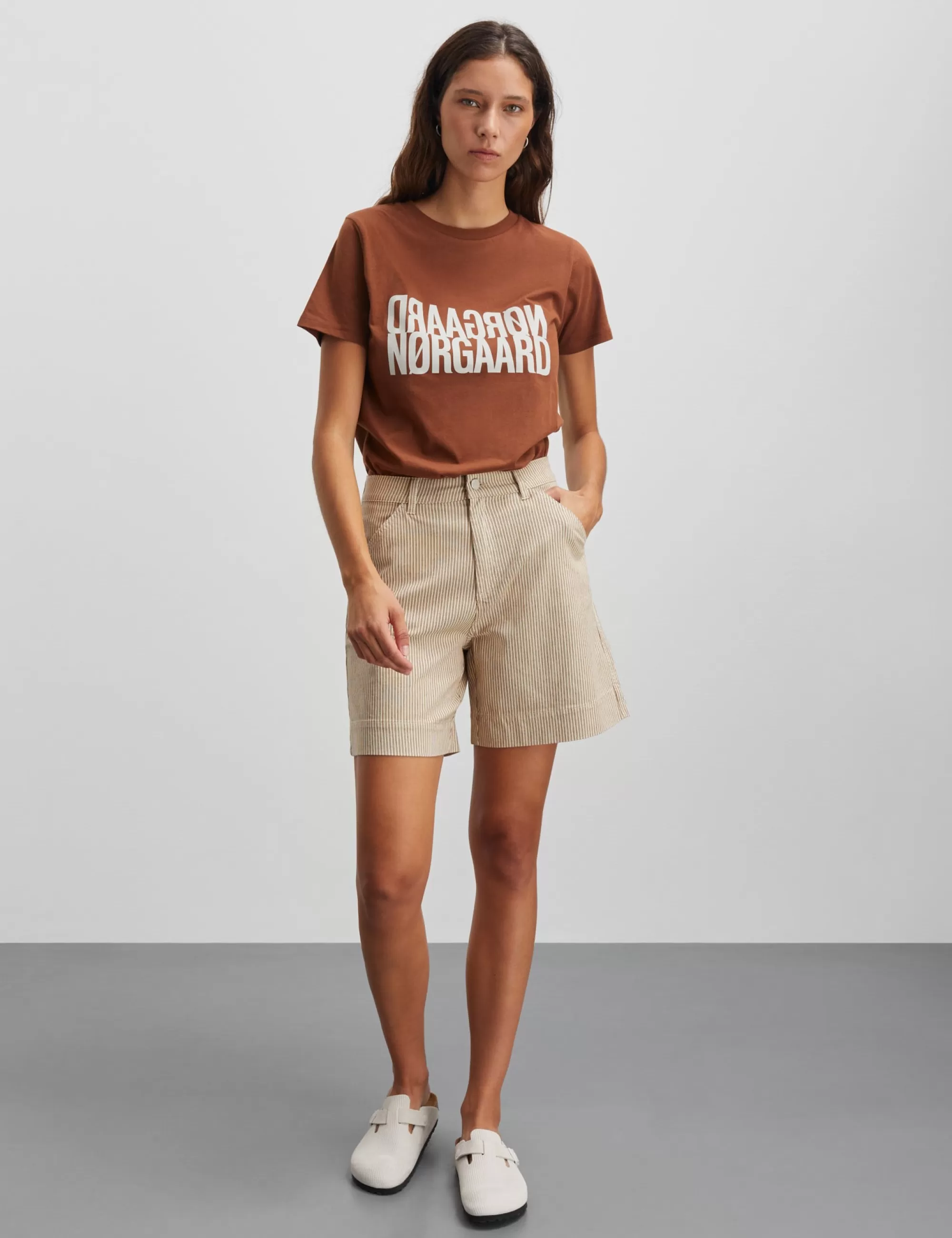 MADS NØRGAARD Single Organic Trenda P Tee Cambridge Brown Best