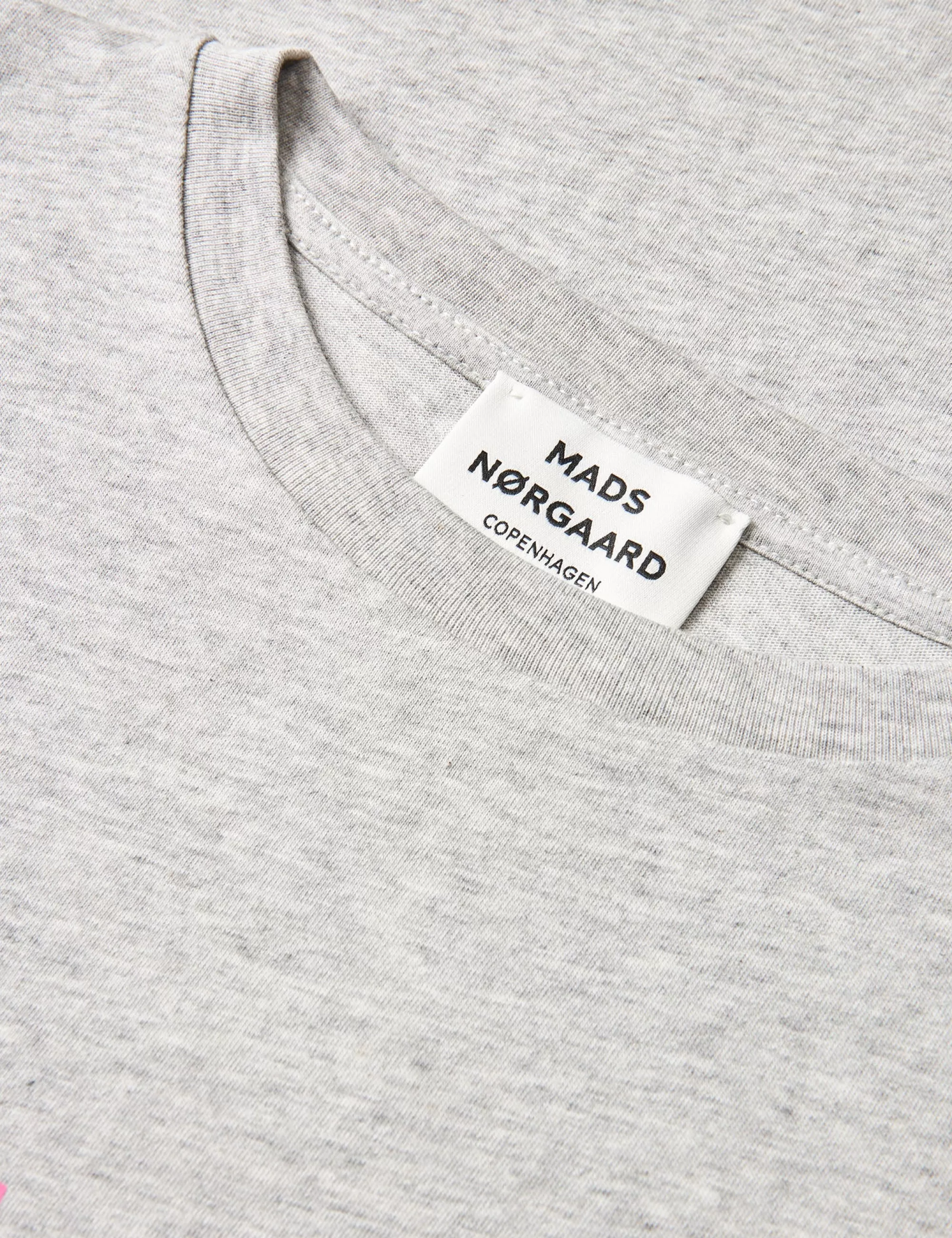 MADS NØRGAARD Single Organic Trenda P Tee Light Grey Melange Clearance