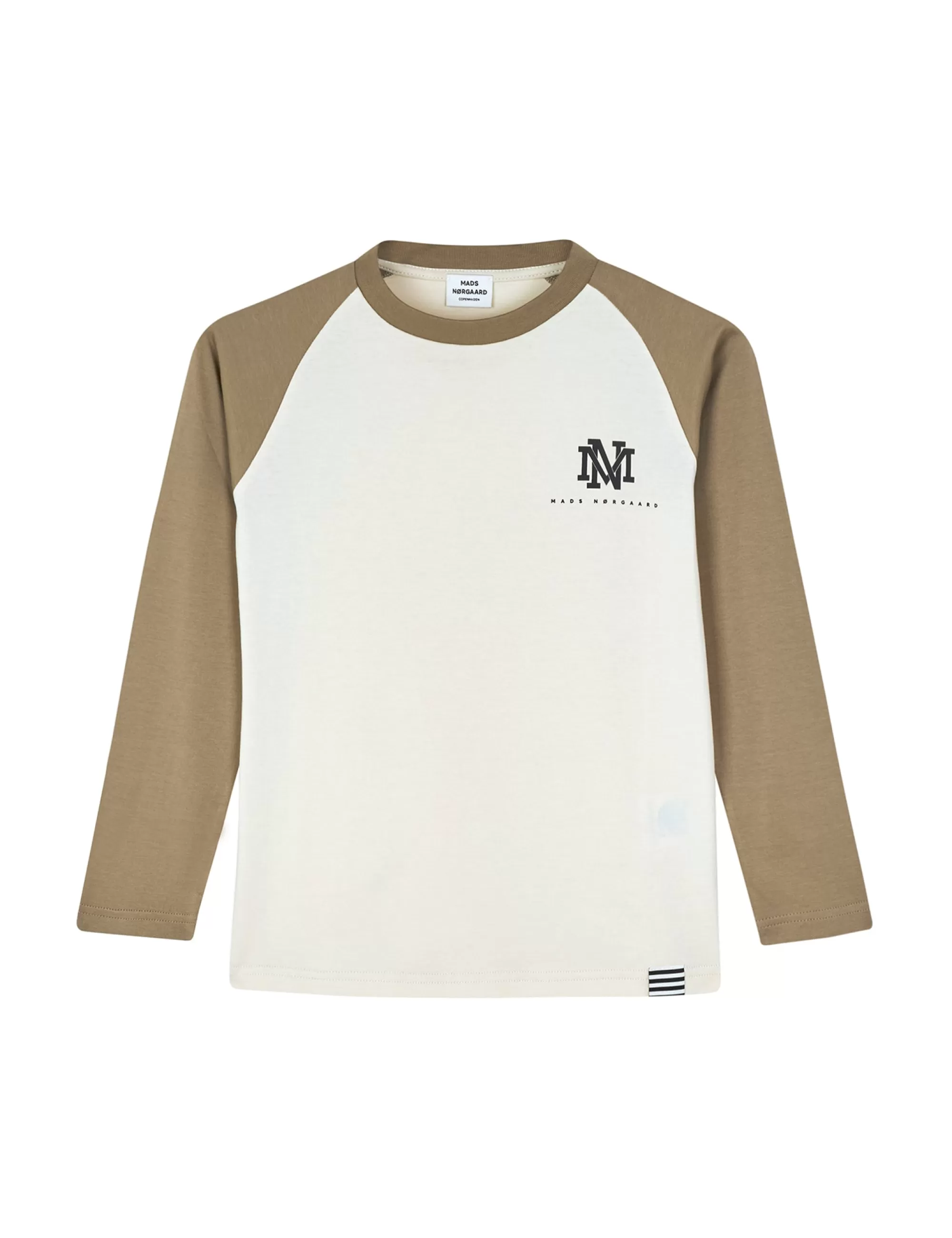 MADS NØRGAARD Single Thorlino L/S Raglan Tee Almond Milk/Lead Gray Shop