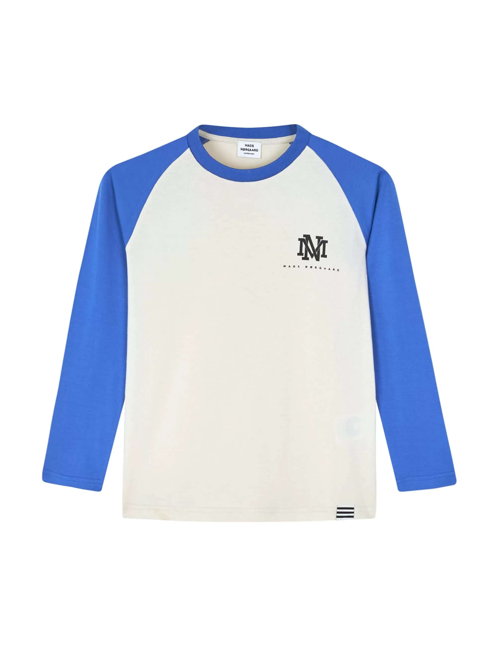 MADS NØRGAARD Single Thorlino L/S Raglan Tee Almond Milk/Amparo Blue Hot