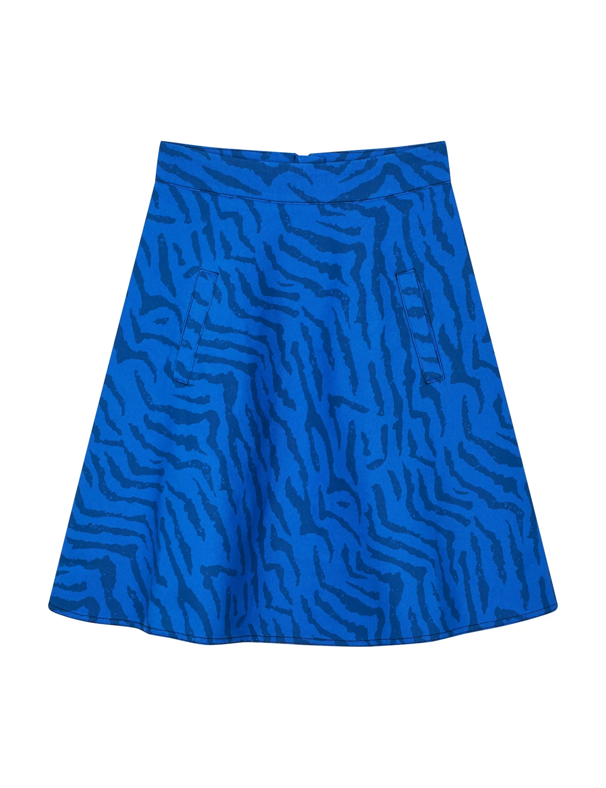 MADS NØRGAARD Sketch Denim Stelly Skirt Denim Zebra AOP/Olympian Blue New