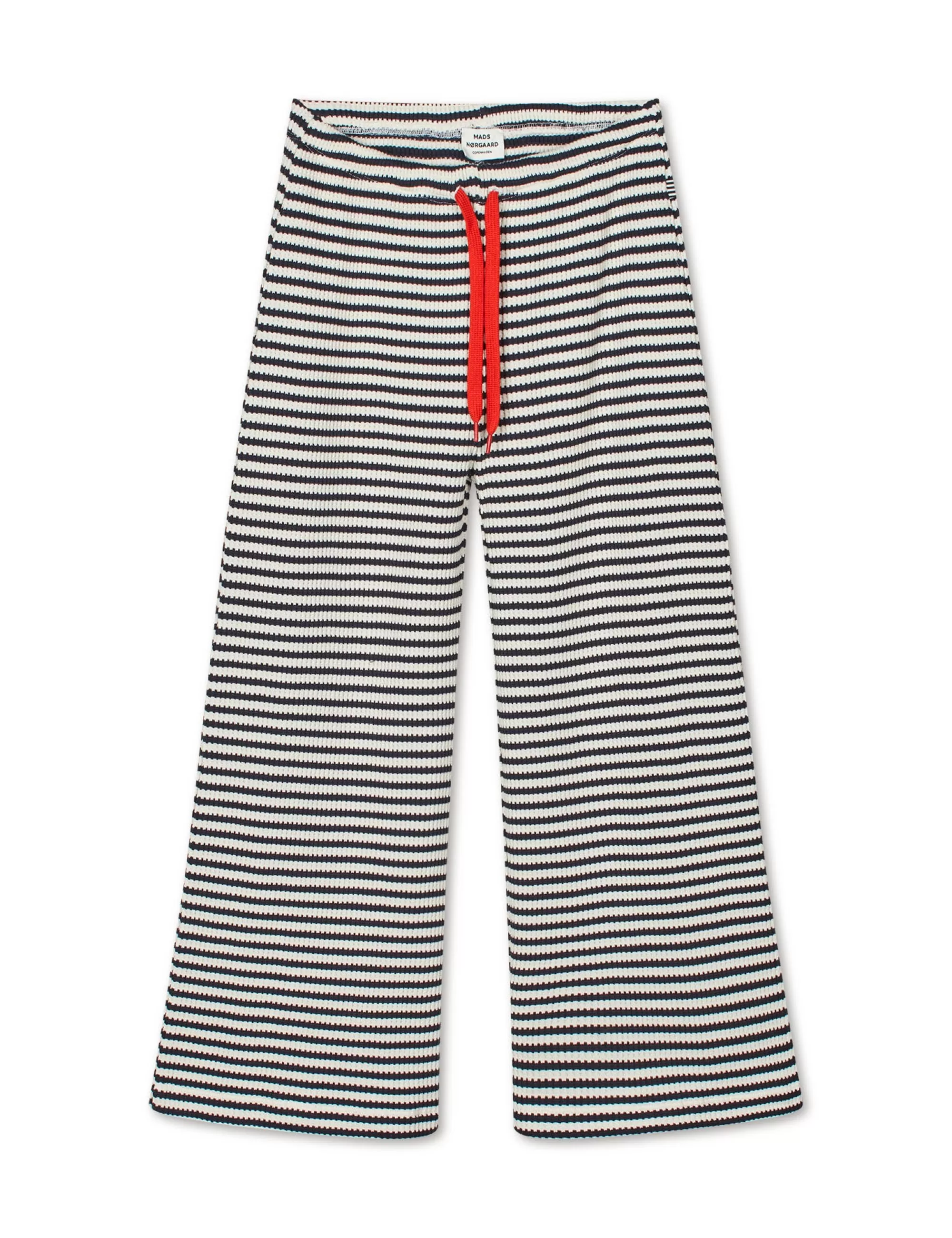 MADS NØRGAARD Slub Rib Verona Pants Deep Well/Vanilla Ice Clearance