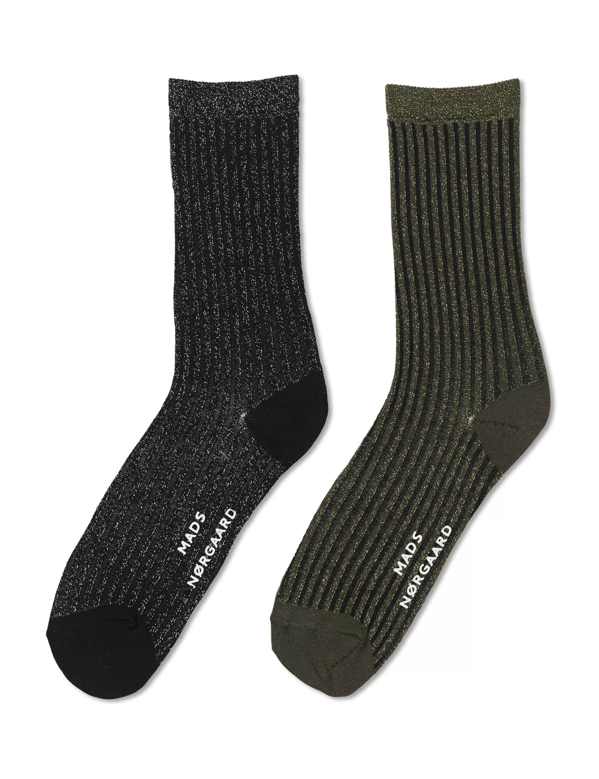 MADS NØRGAARD Sock Pair Ally Mix Martini Olive/Black Store