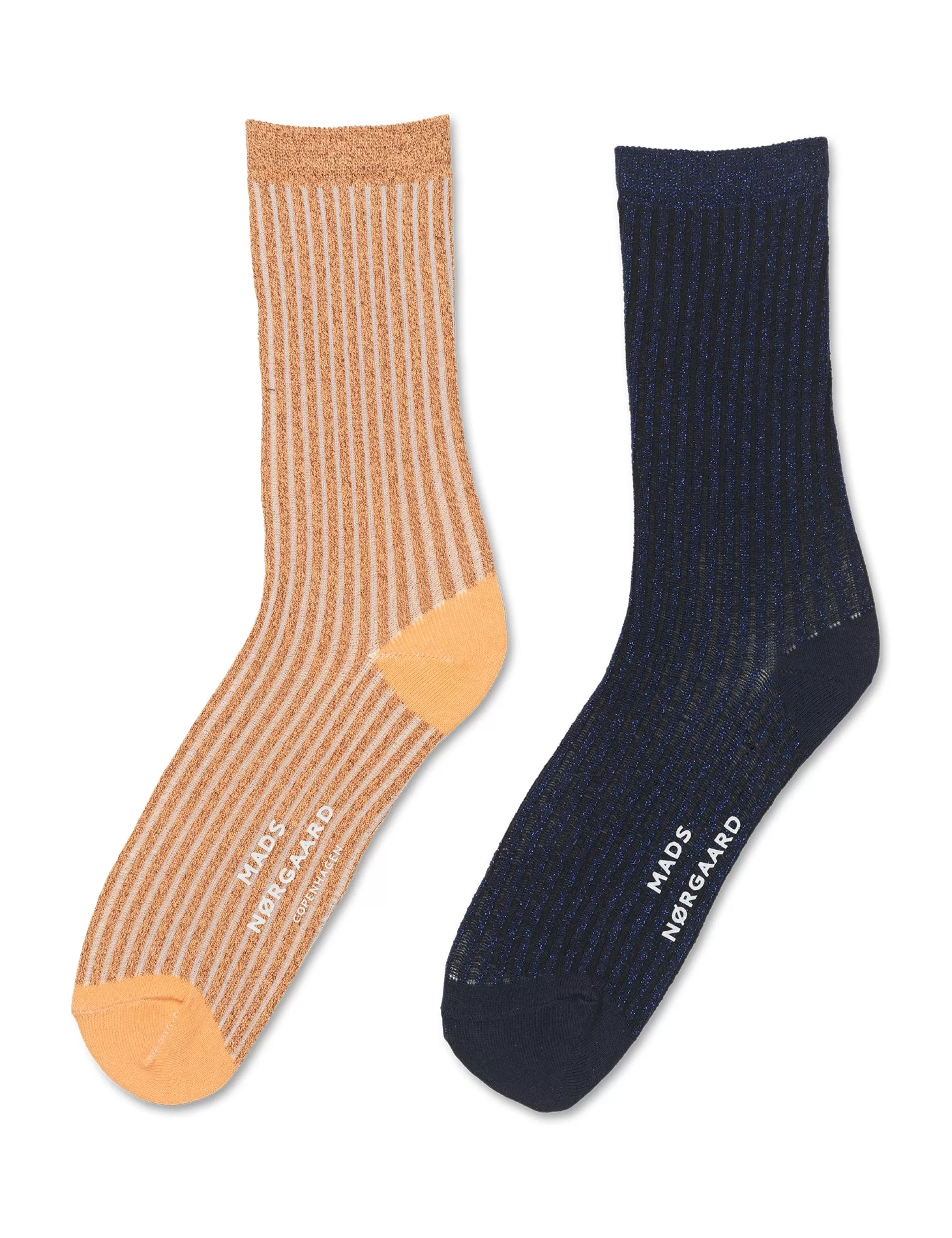 MADS NØRGAARD Sock Pair Ally Mix Papaya punch/Spectrum blue Clearance