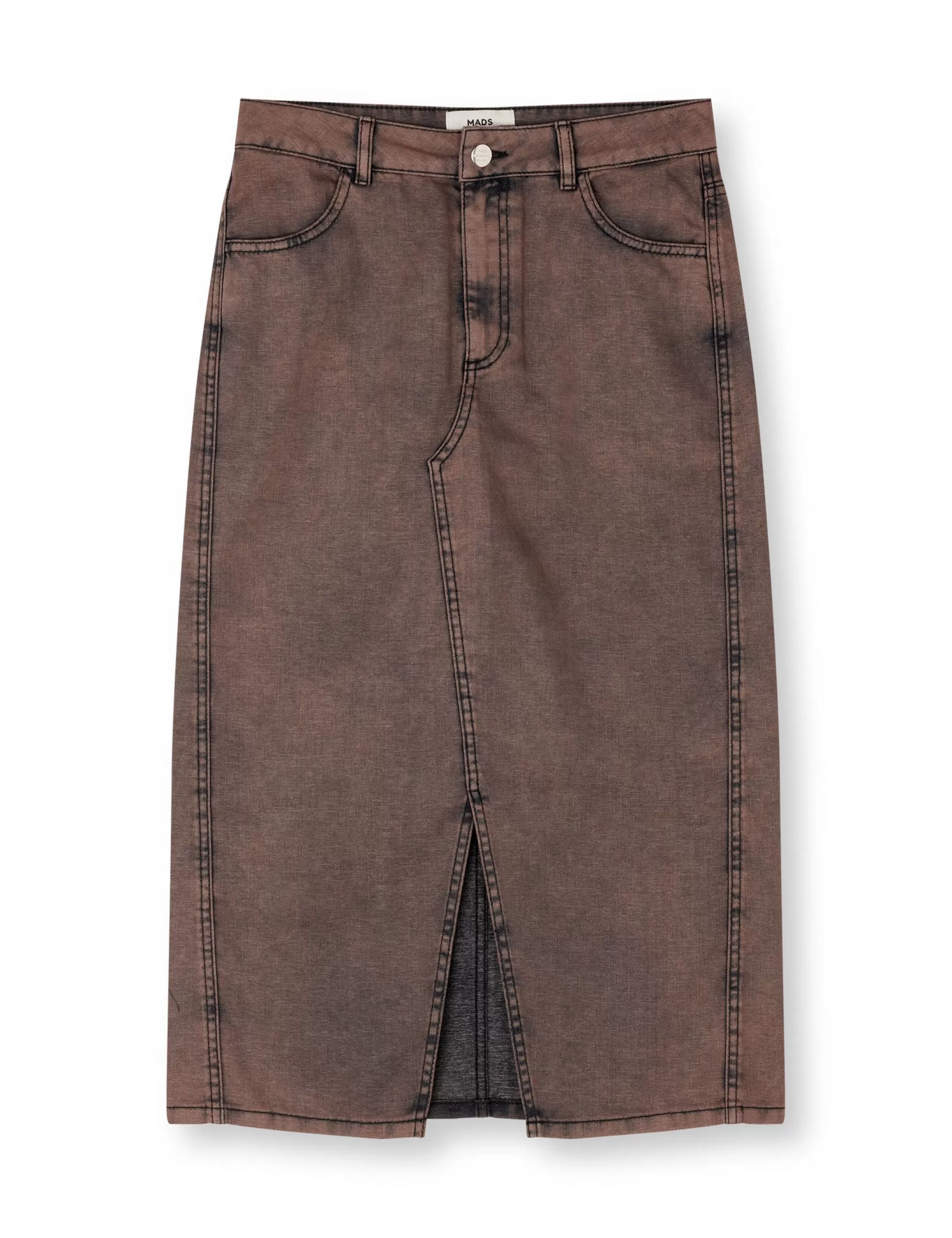 MADS NØRGAARD Soft Denim Ketly Skirt Brown New