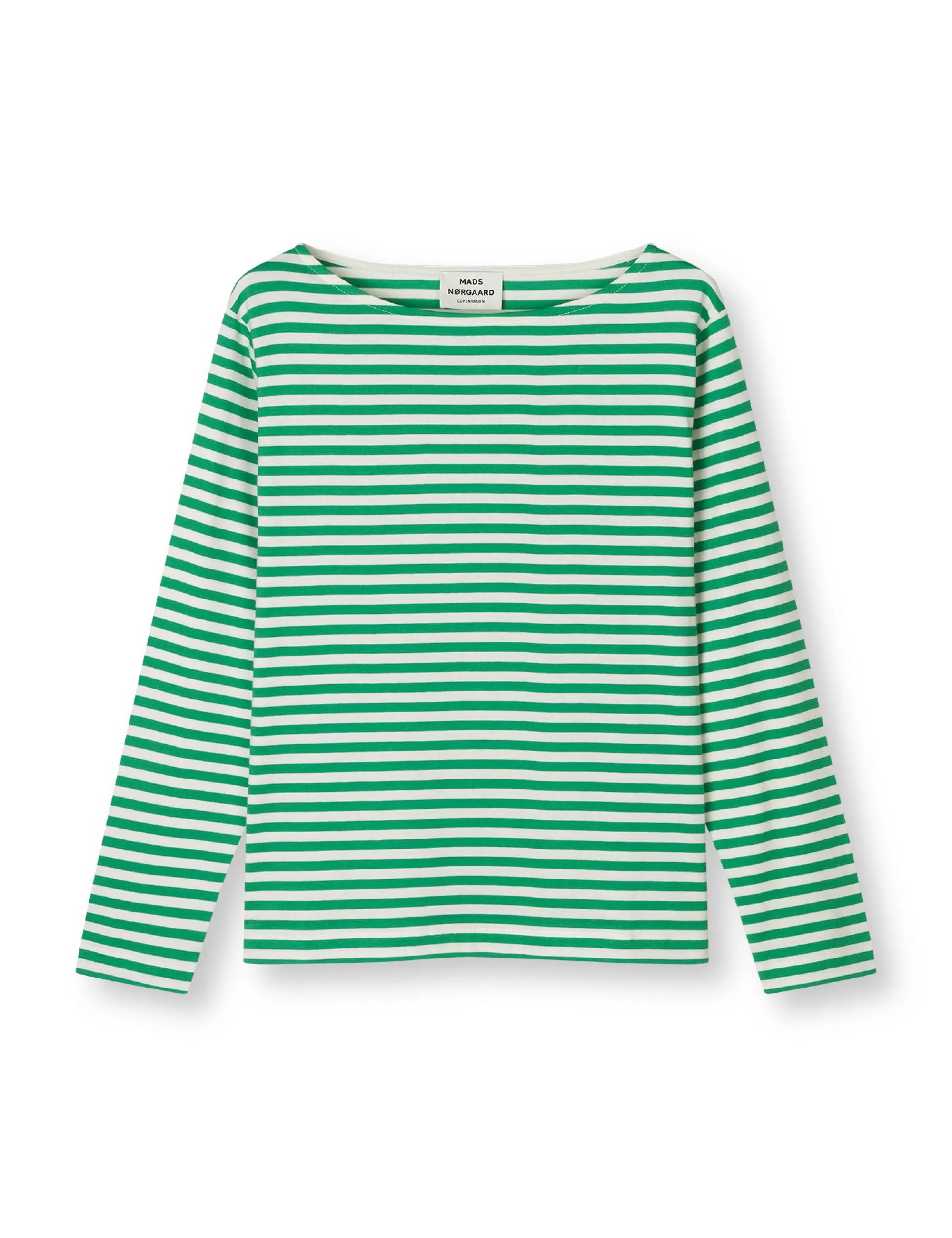 MADS NØRGAARD Soft Single Silke Tee LS Bright Green/Snow White Sale