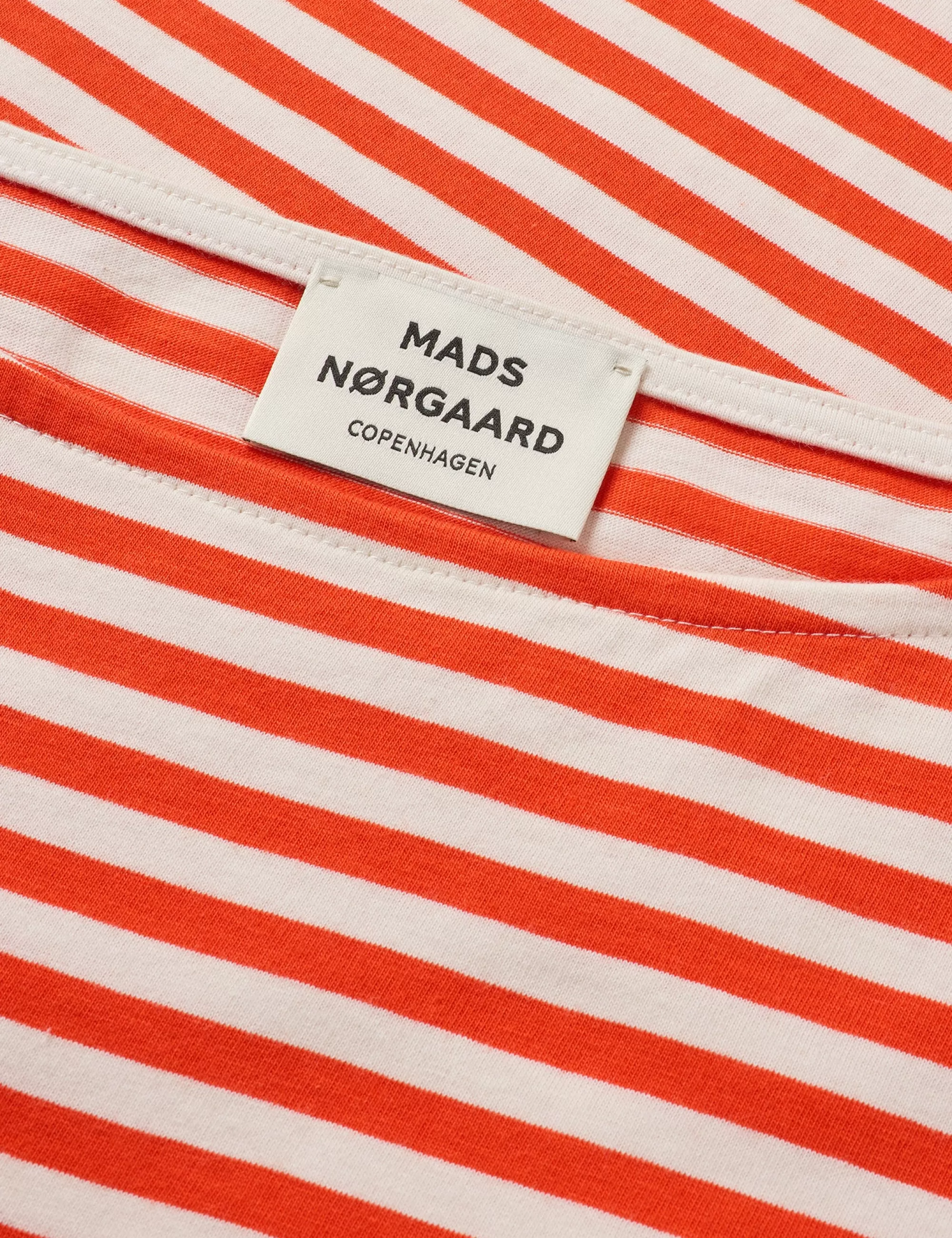 MADS NØRGAARD Soft Single Stripe Sille Dress Cherry Tomato/Snow White Hot