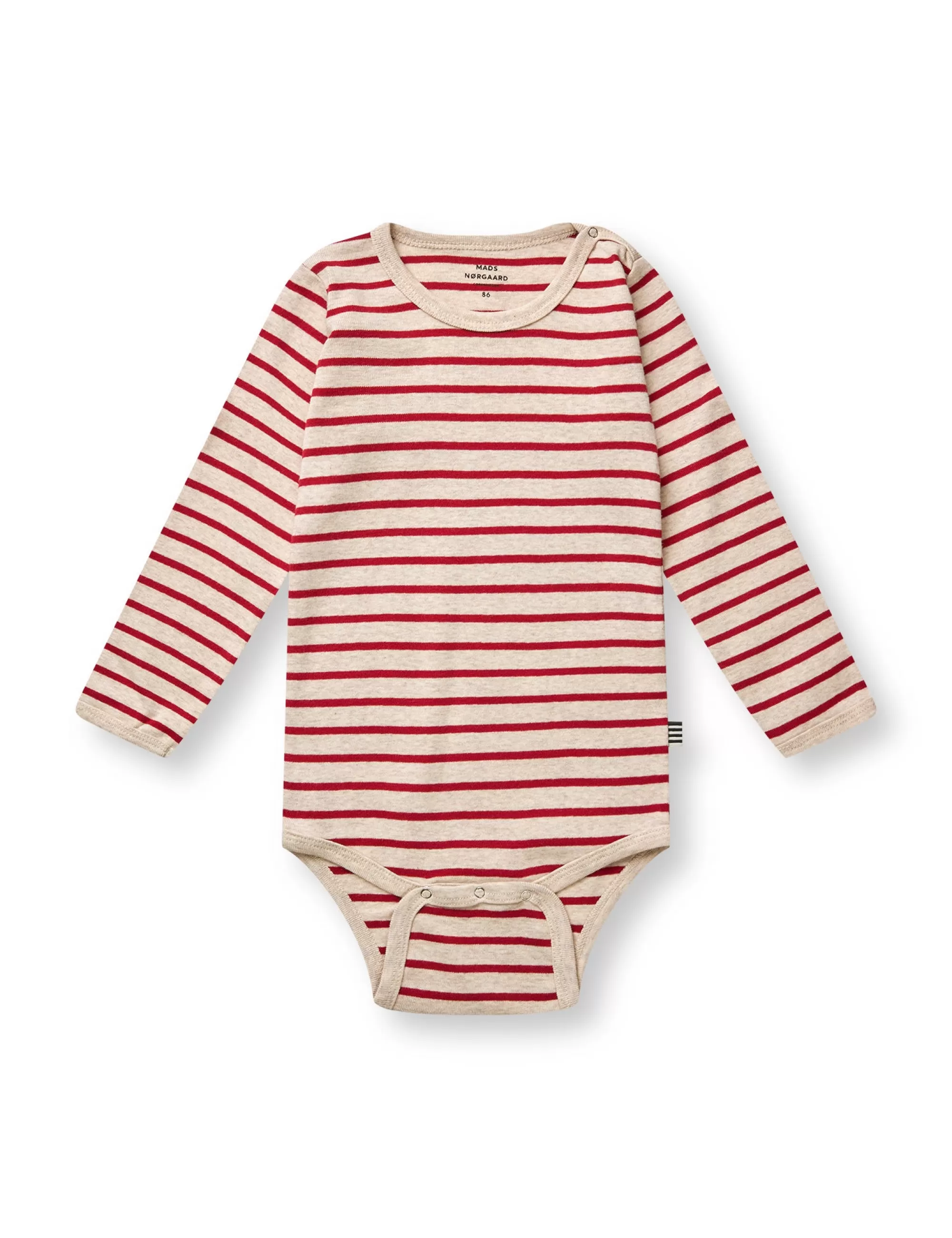 MADS NØRGAARD Soft Striped Rib Body Red / Nature Mel Outlet