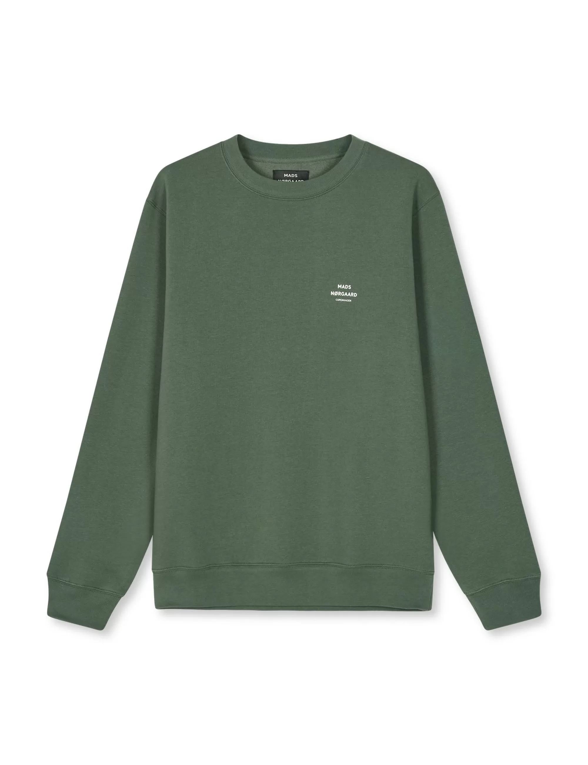 MADS NØRGAARD Standard Crew Logo Sweat Duck Green Flash Sale