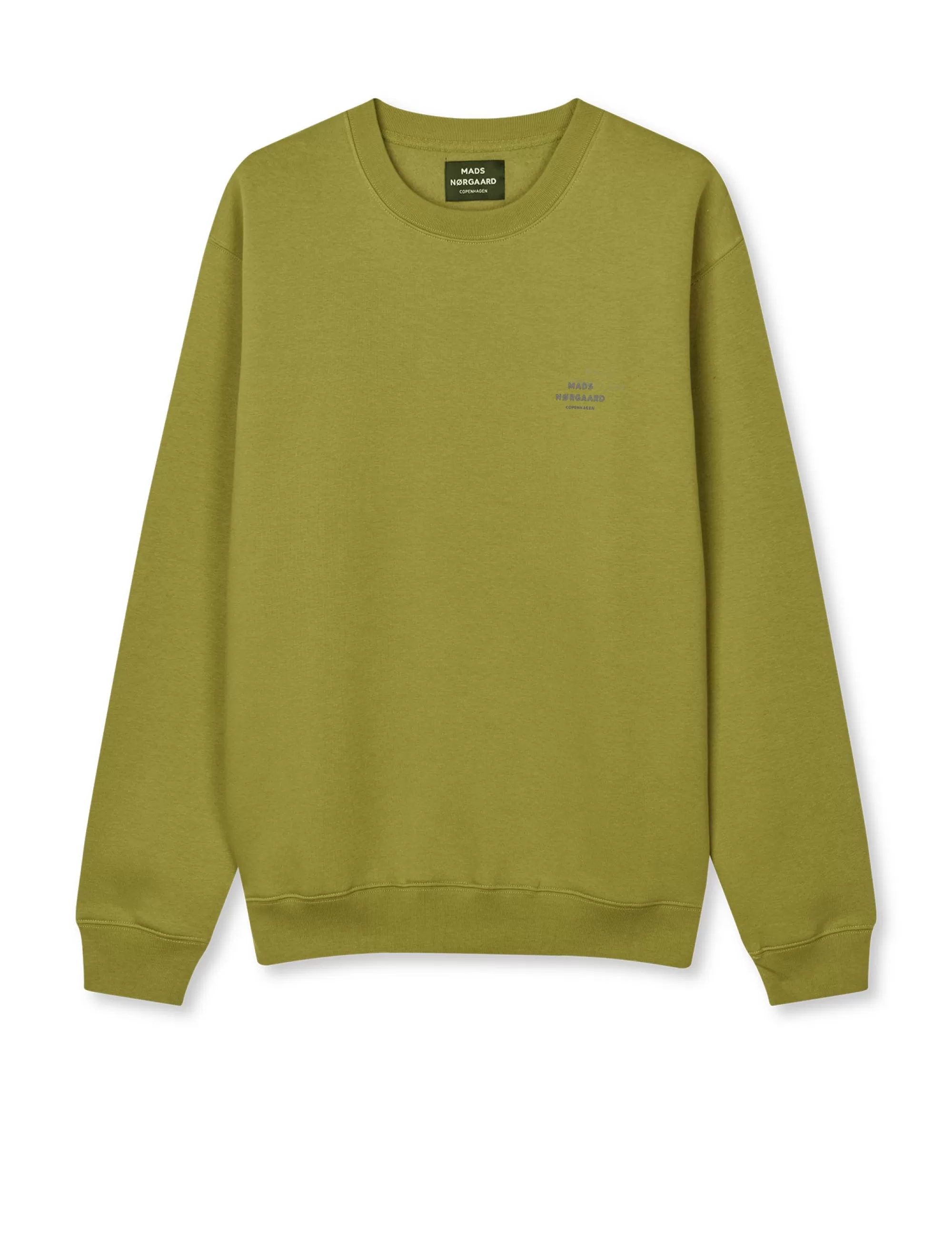 MADS NØRGAARD Standard Crew Logo Sweat Willow Flash Sale