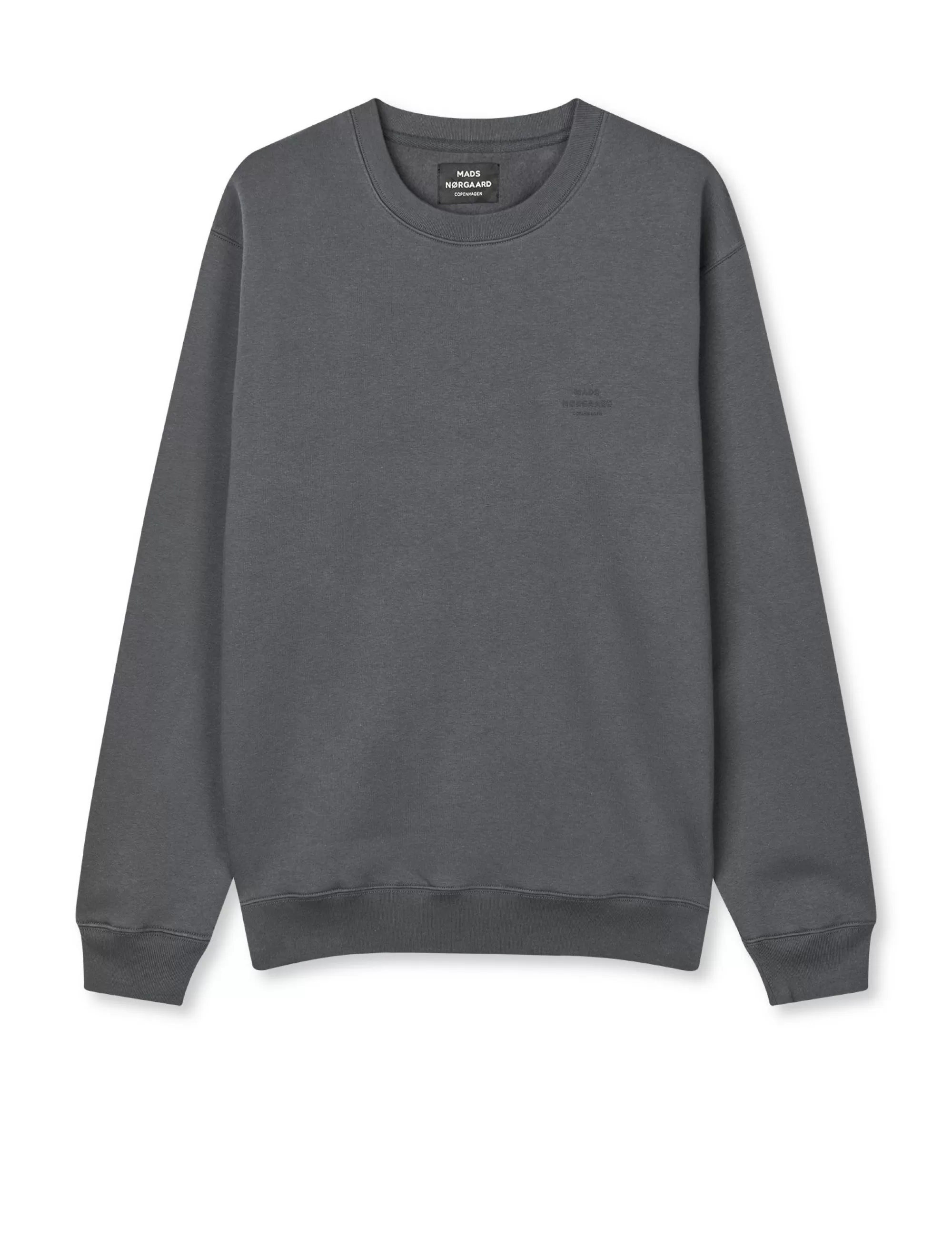 MADS NØRGAARD Standard Crew Logo Sweat Black Oyster Hot