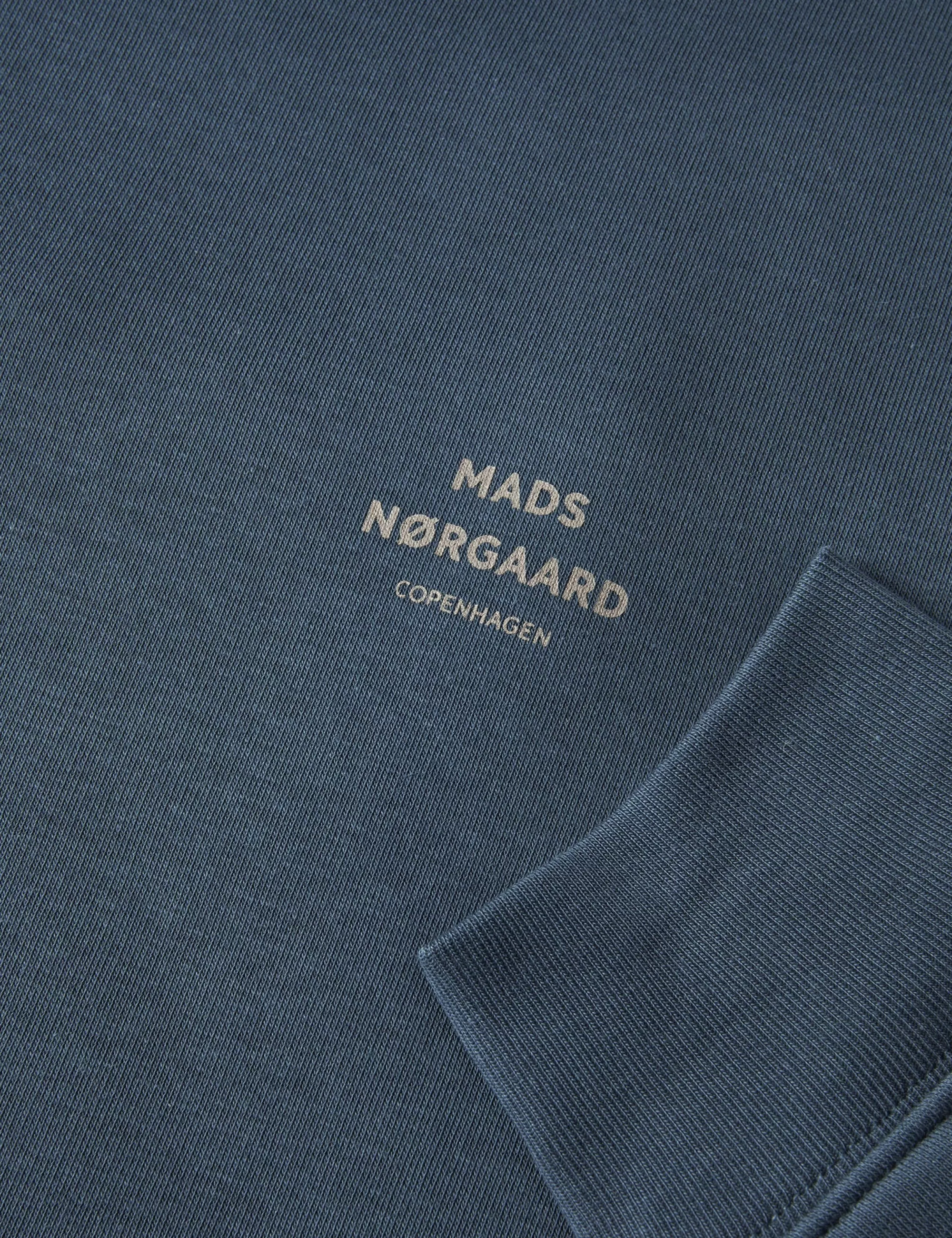 MADS NØRGAARD Standard Crew Logo Sweat Midnight Navy Cheap