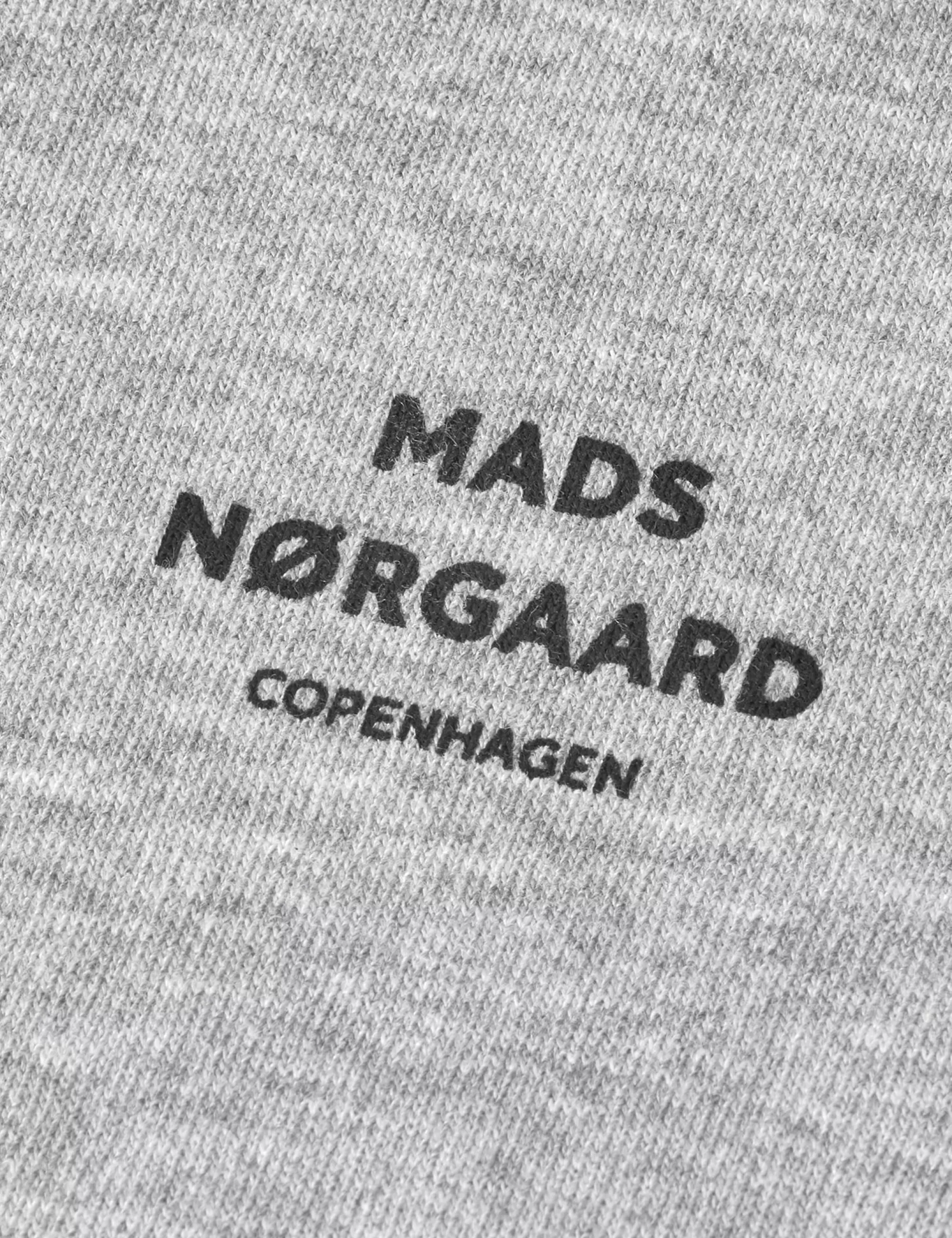 MADS NØRGAARD Standard Crew Logo Sweat Grey Melange Cheap