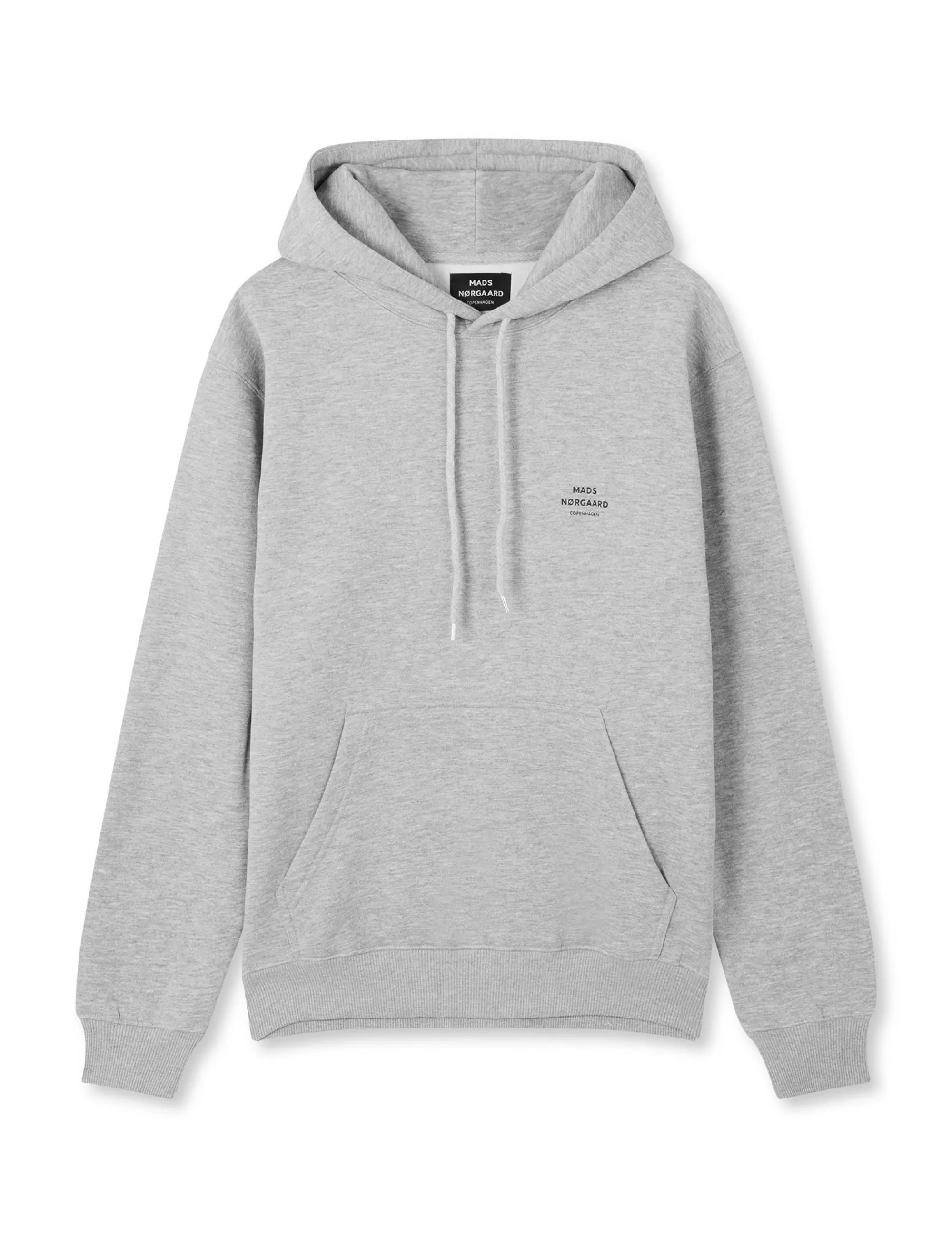 MADS NØRGAARD Standard Hoodie Logo Sweat Grey Melange Cheap