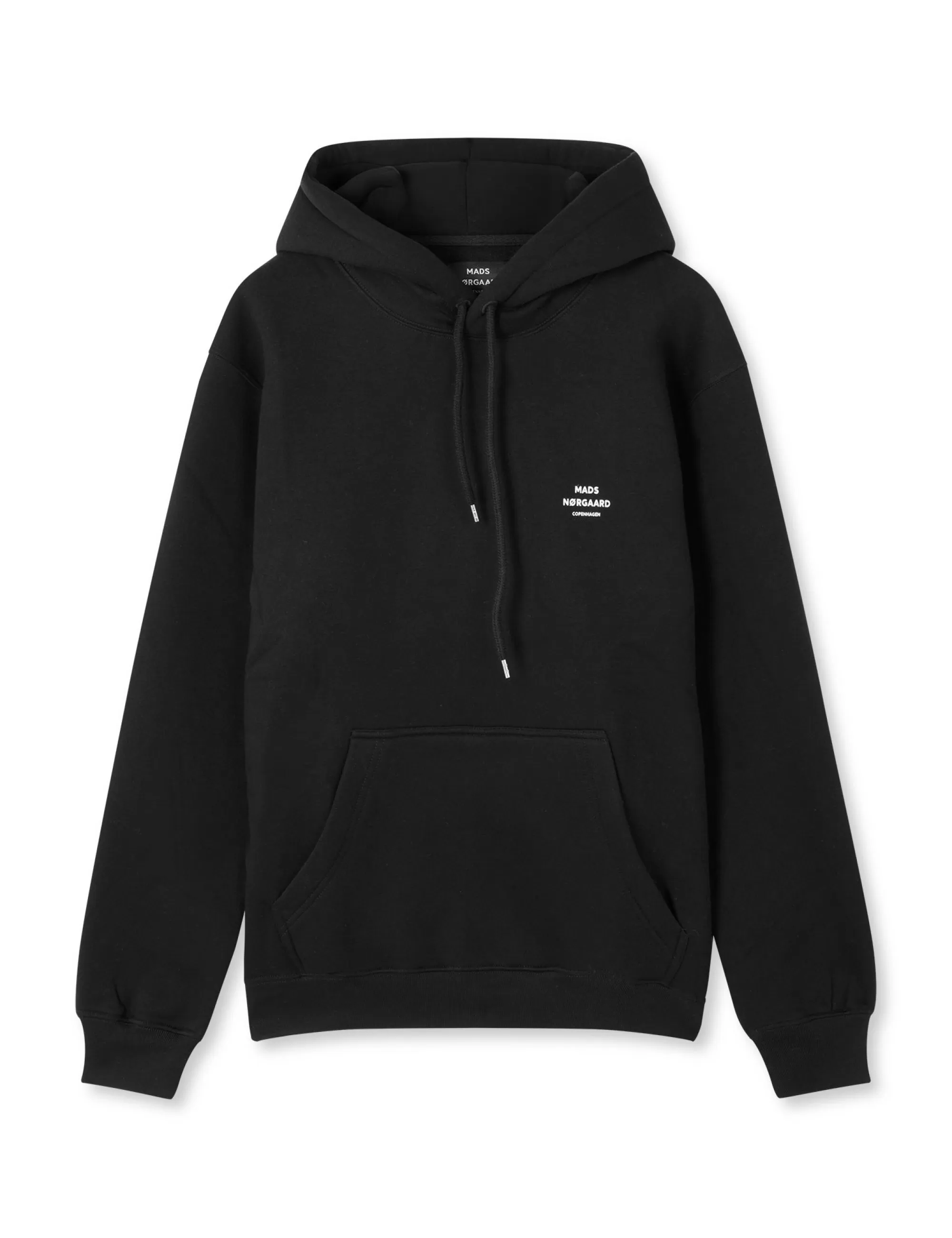 MADS NØRGAARD Standard Hoodie Logo Sweat Black New