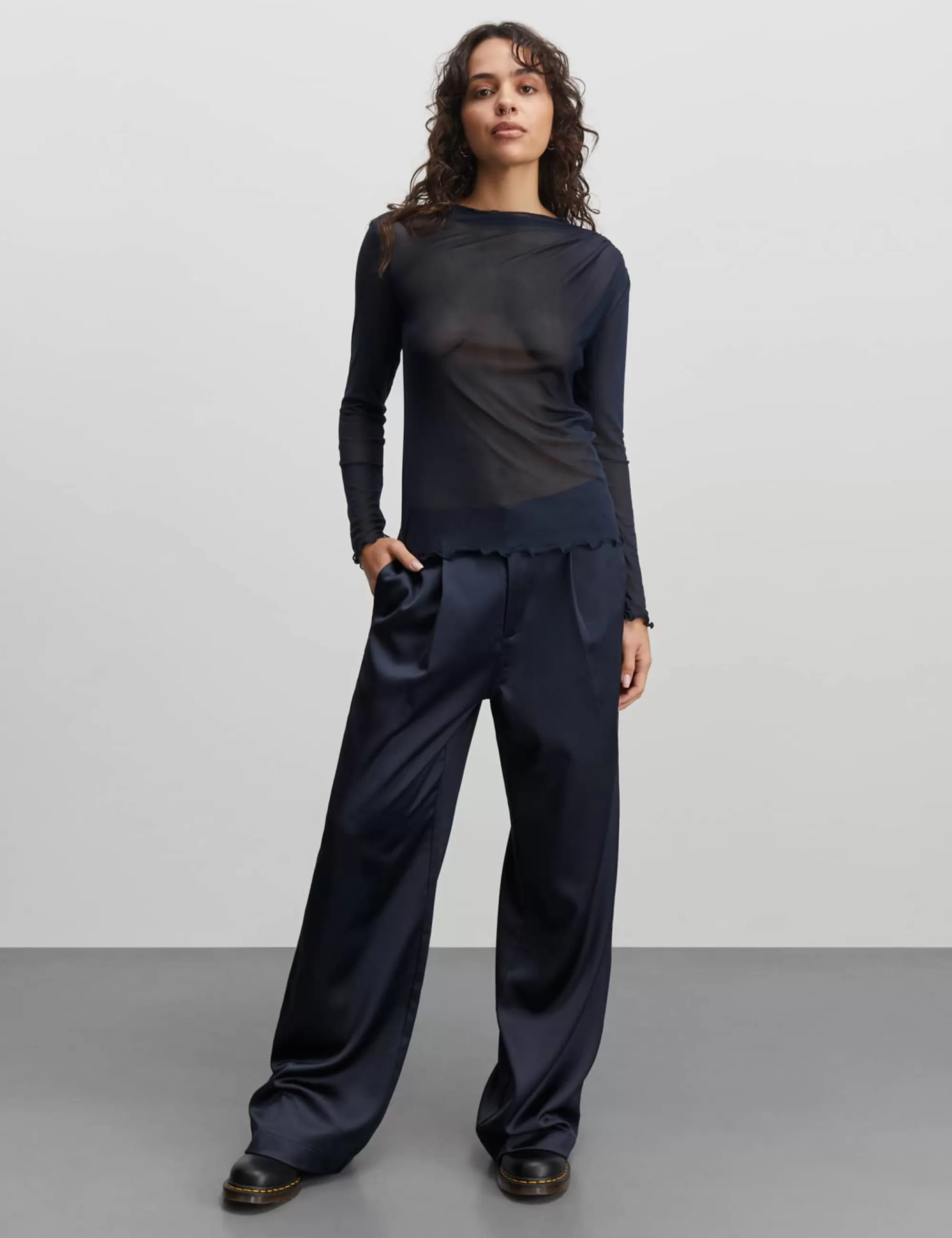 MADS NØRGAARD Stretch Mesh Gunna Top Parisian Night Hot