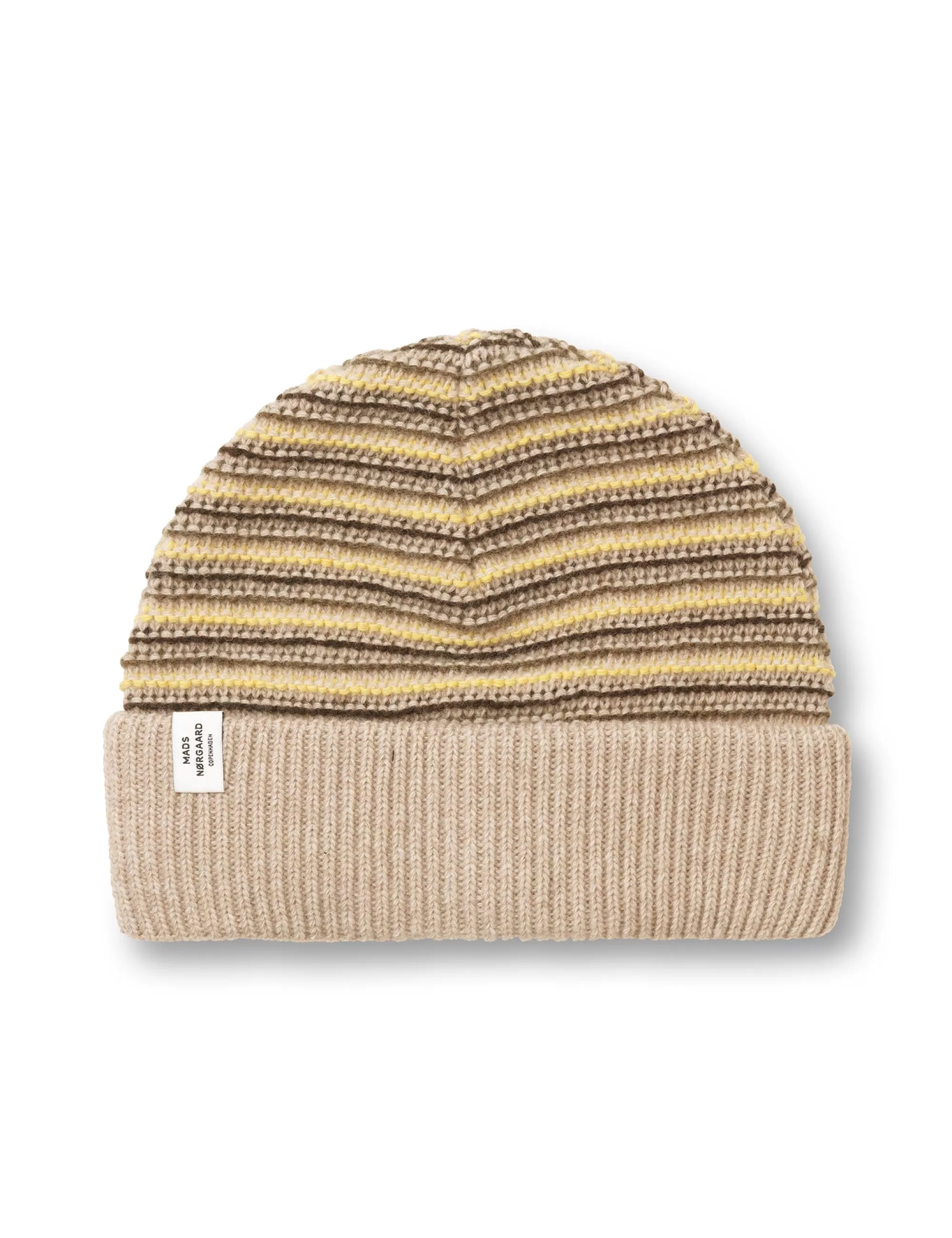 MADS NØRGAARD Stripey Abbey Hat Oatmeal Melange Mix Clearance