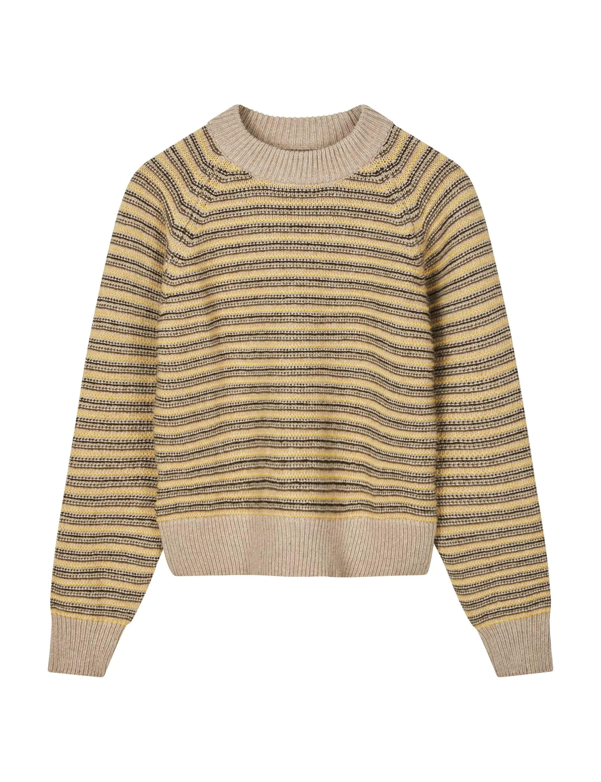 MADS NØRGAARD Stripey Martha Sweater Oatmeal Melange Mix Outlet