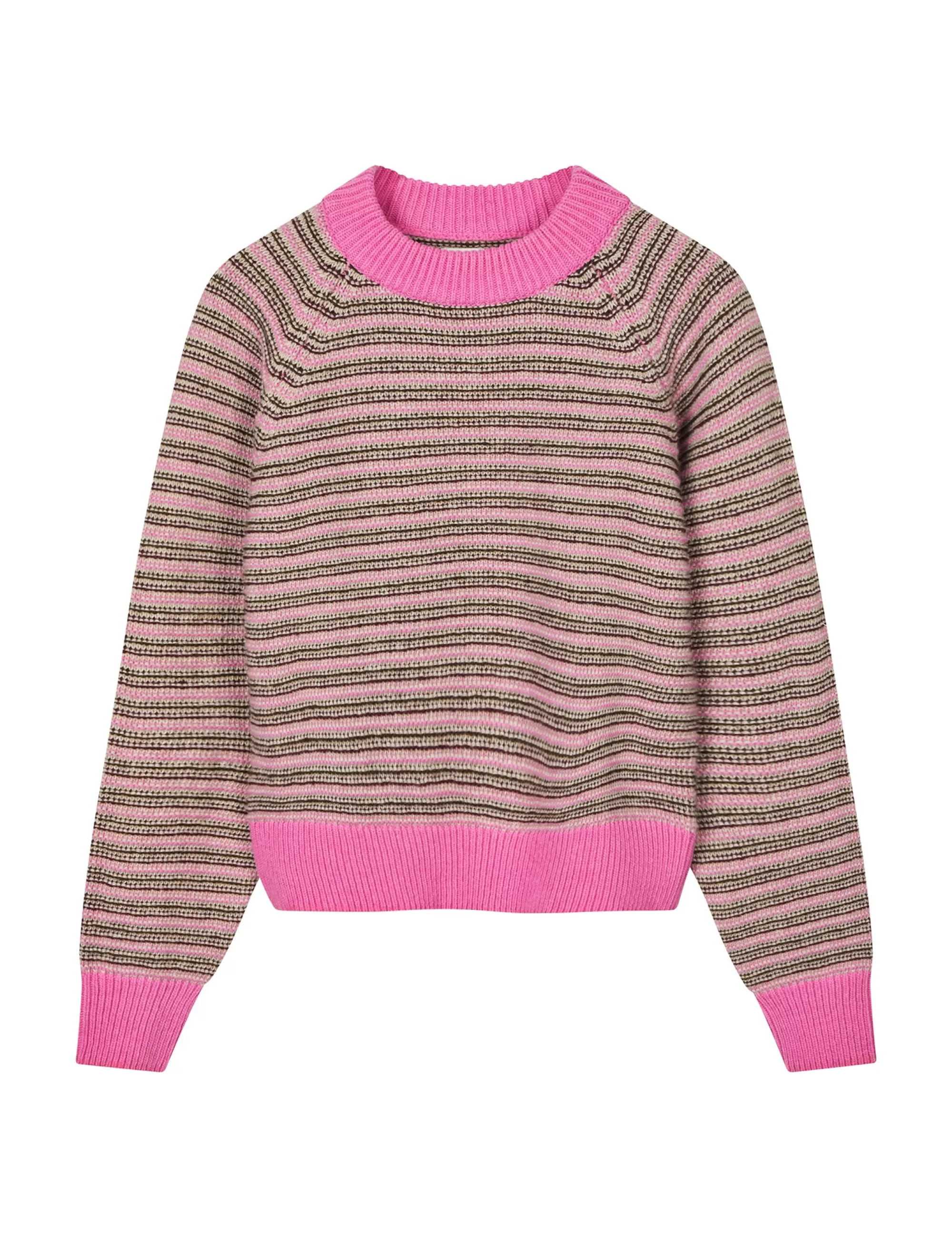 MADS NØRGAARD Stripey Martha Sweater Carmine Rose Mix Sale