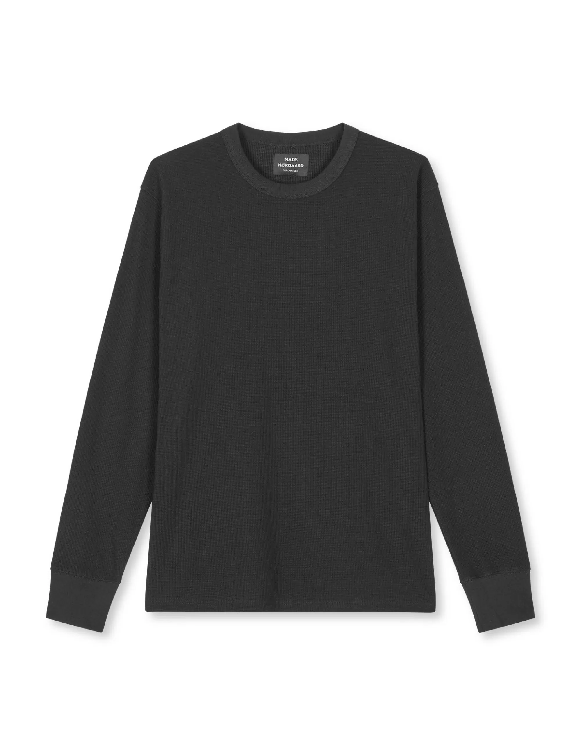 MADS NØRGAARD Waffle Laust Tee LS Black Fashion