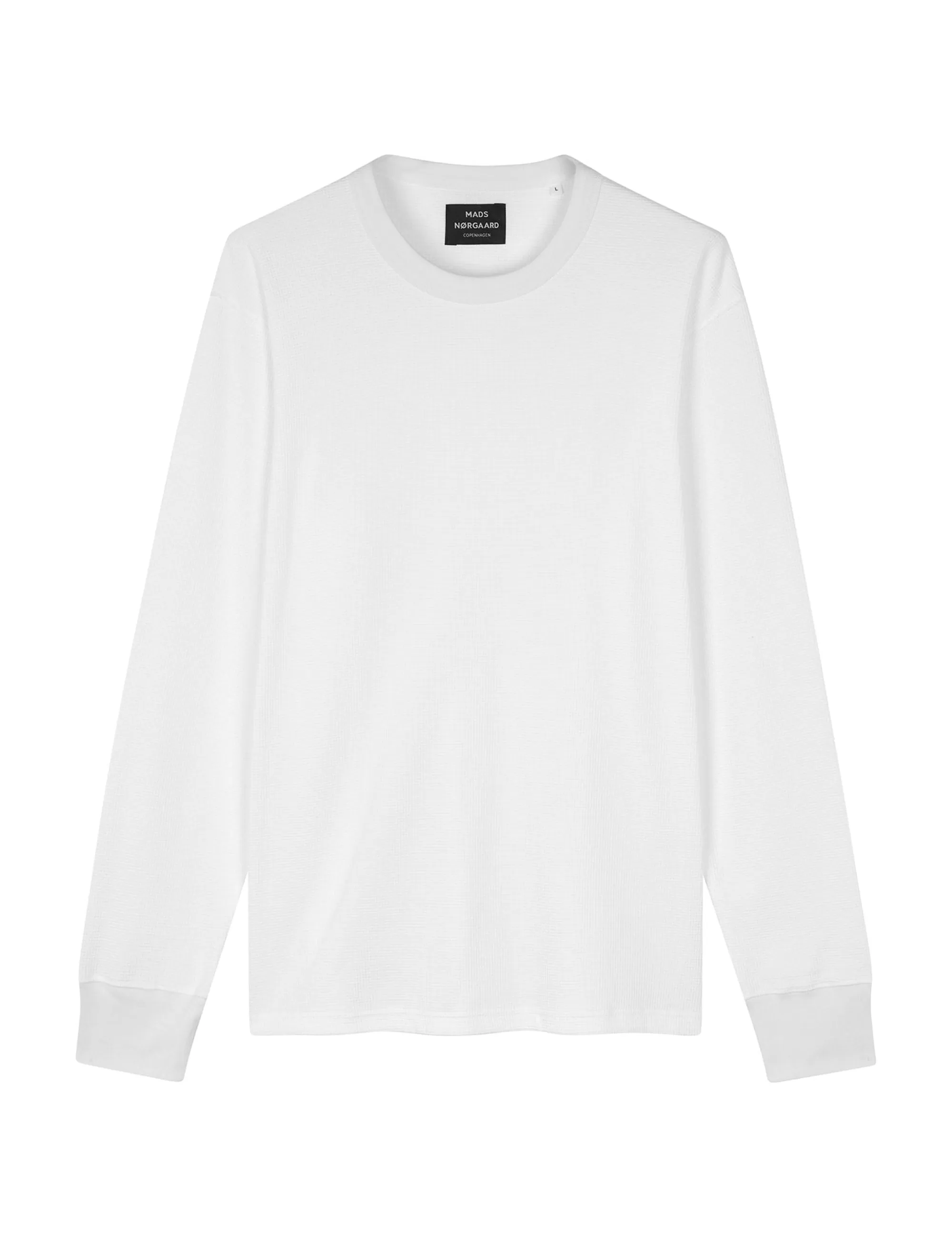 MADS NØRGAARD Waffle Laust Tee LS White Clearance