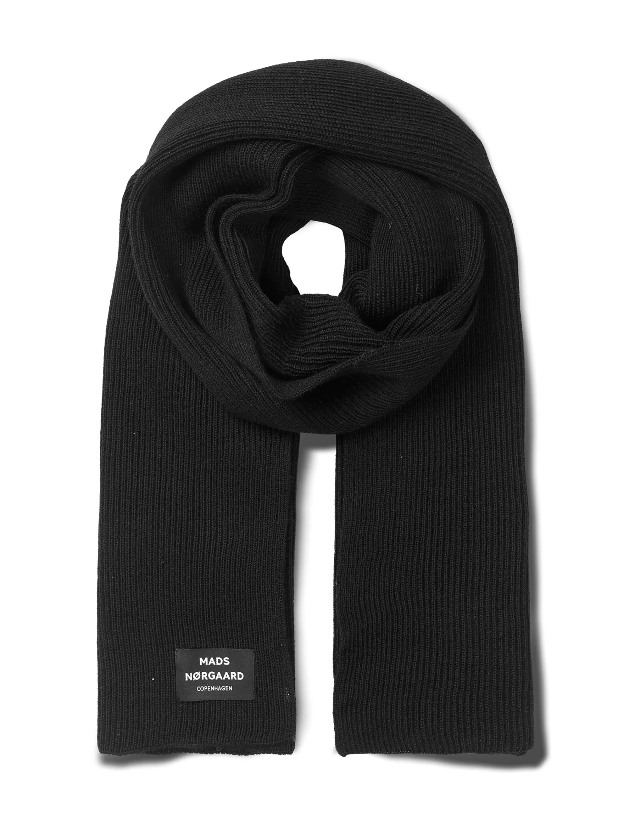 MADS NØRGAARD Wool Arne Scarf Black Clearance