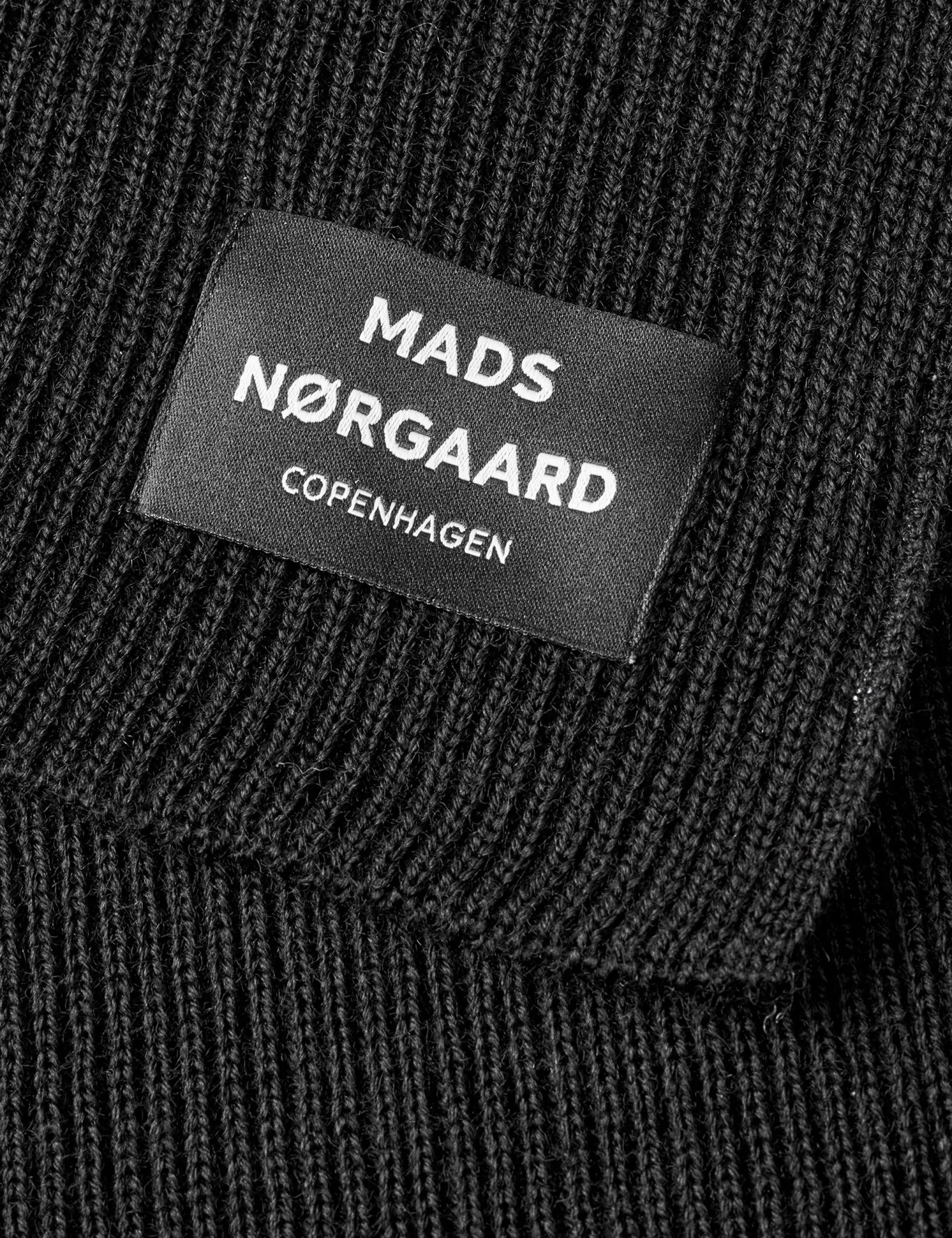 MADS NØRGAARD Wool Arne Scarf Black Clearance