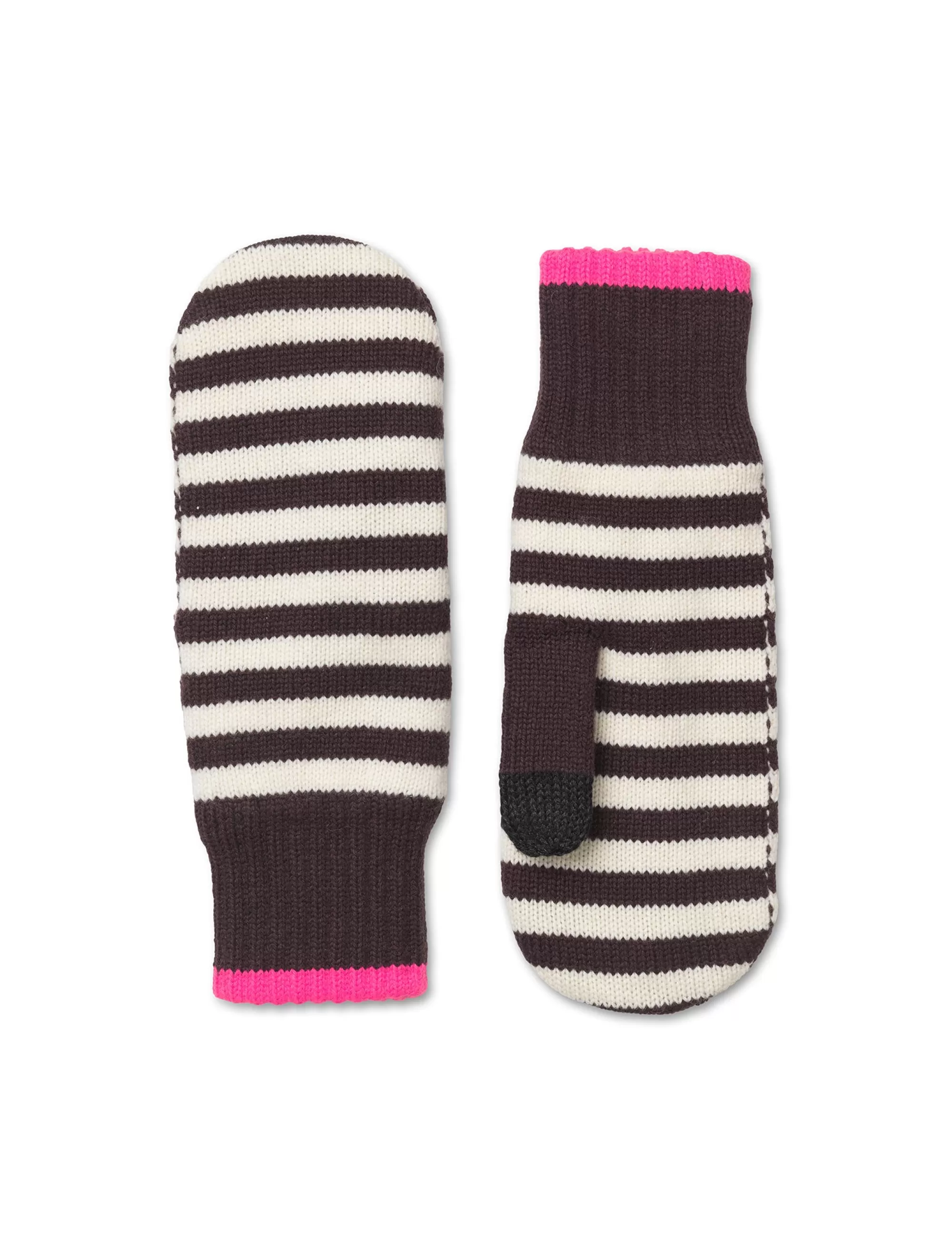 MADS NØRGAARD Work Wool Mio Mittens Black Coffee/Winter White Flash Sale