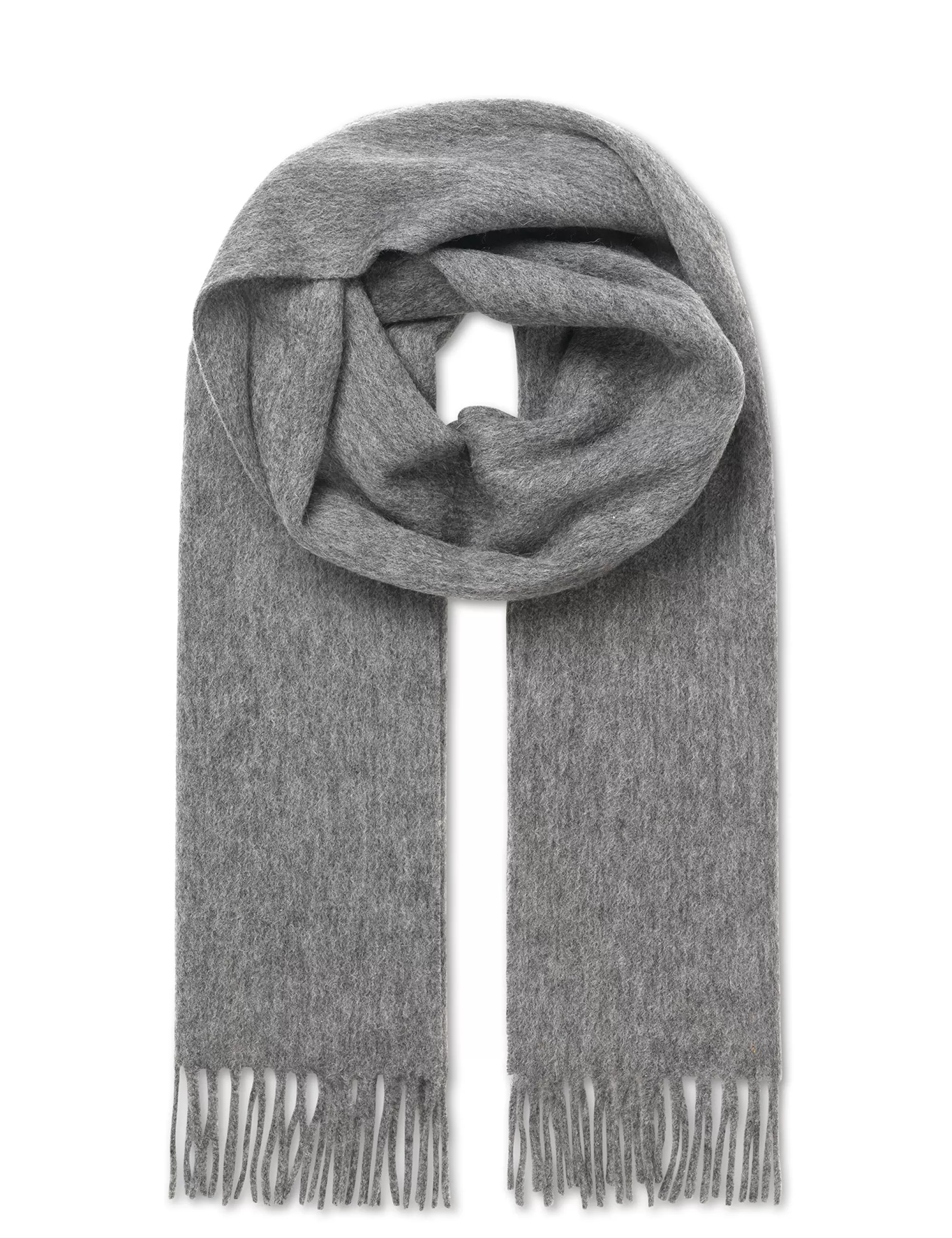 MADS NØRGAARD Woven Wool Tessa Scarf Mid Grey Melange Shop