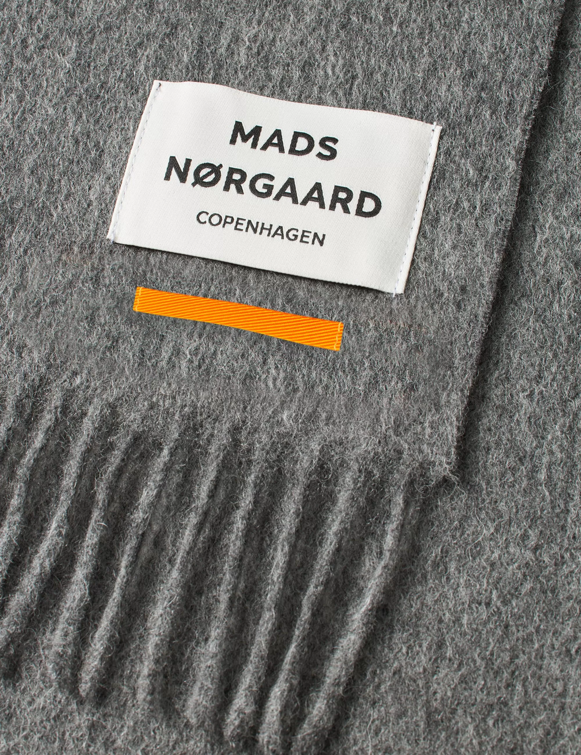 MADS NØRGAARD Woven Wool Tessa Scarf Mid Grey Melange Shop