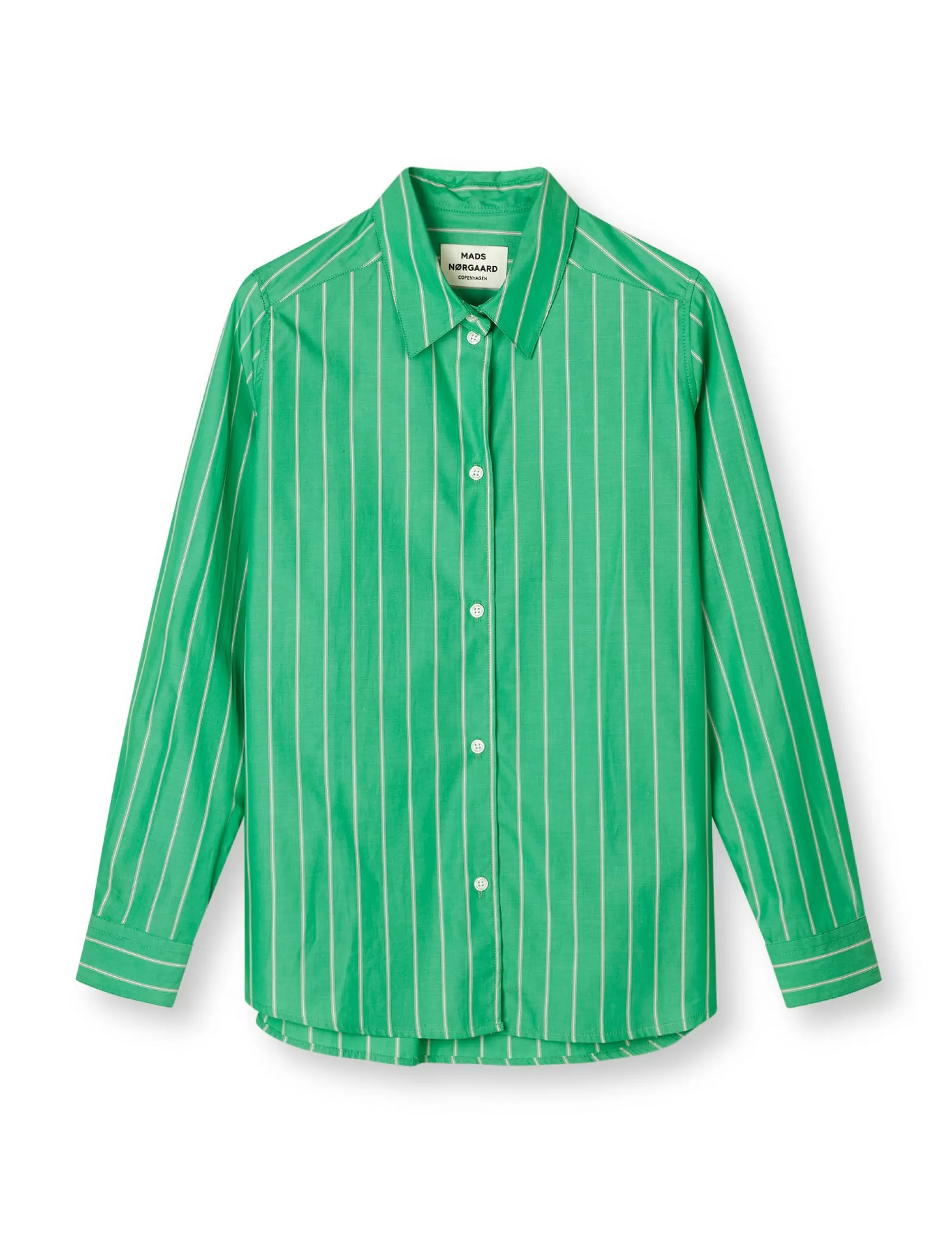 MADS NØRGAARD Yarpo Crane Shirt YD Stripe/Bright Green Best