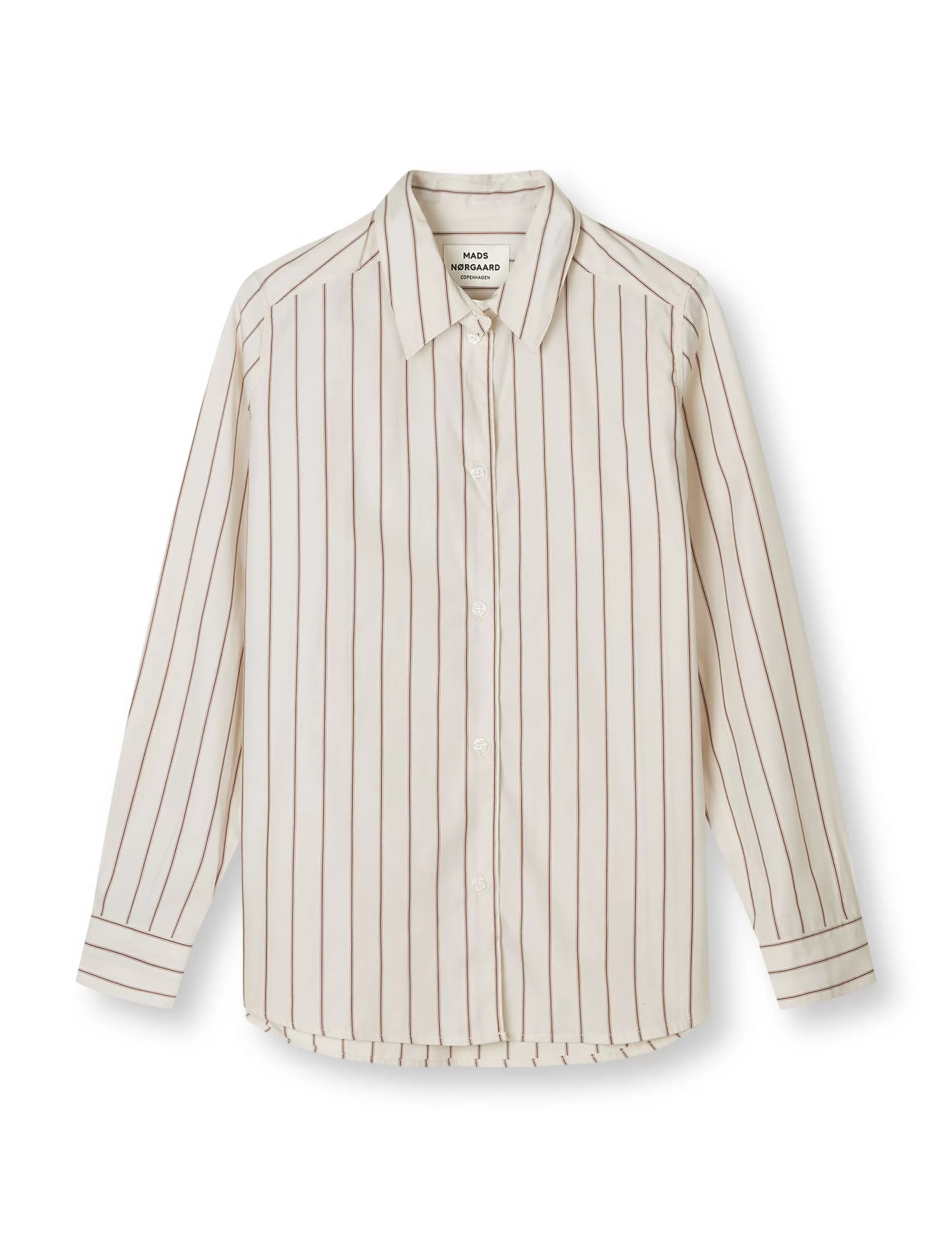 MADS NØRGAARD Yarpo Crane Shirt YD Stripe/Silver Birch Outlet