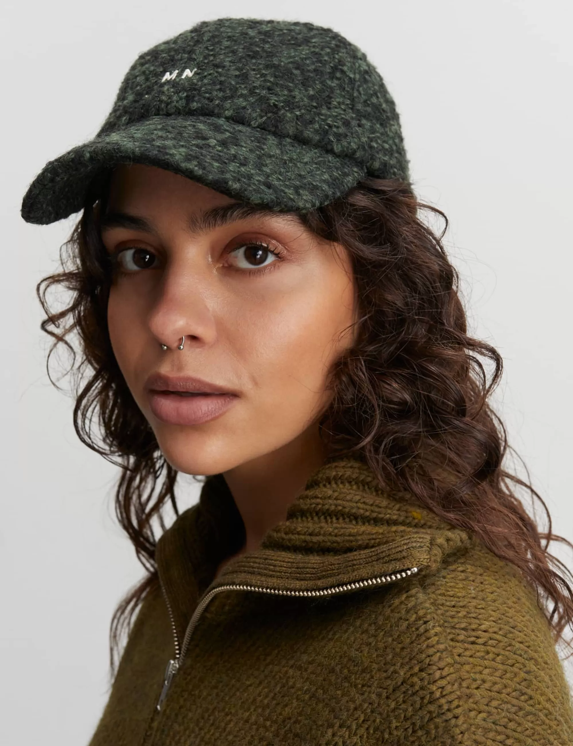 MADS NØRGAARD Yix Cala Cap Hunter Green Melange Discount